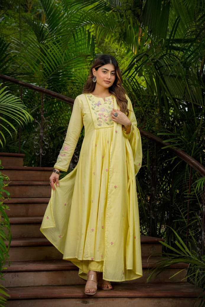 YNF Wholesale Chanderi Silk Fancy Gowns  | Surat Manufacturer