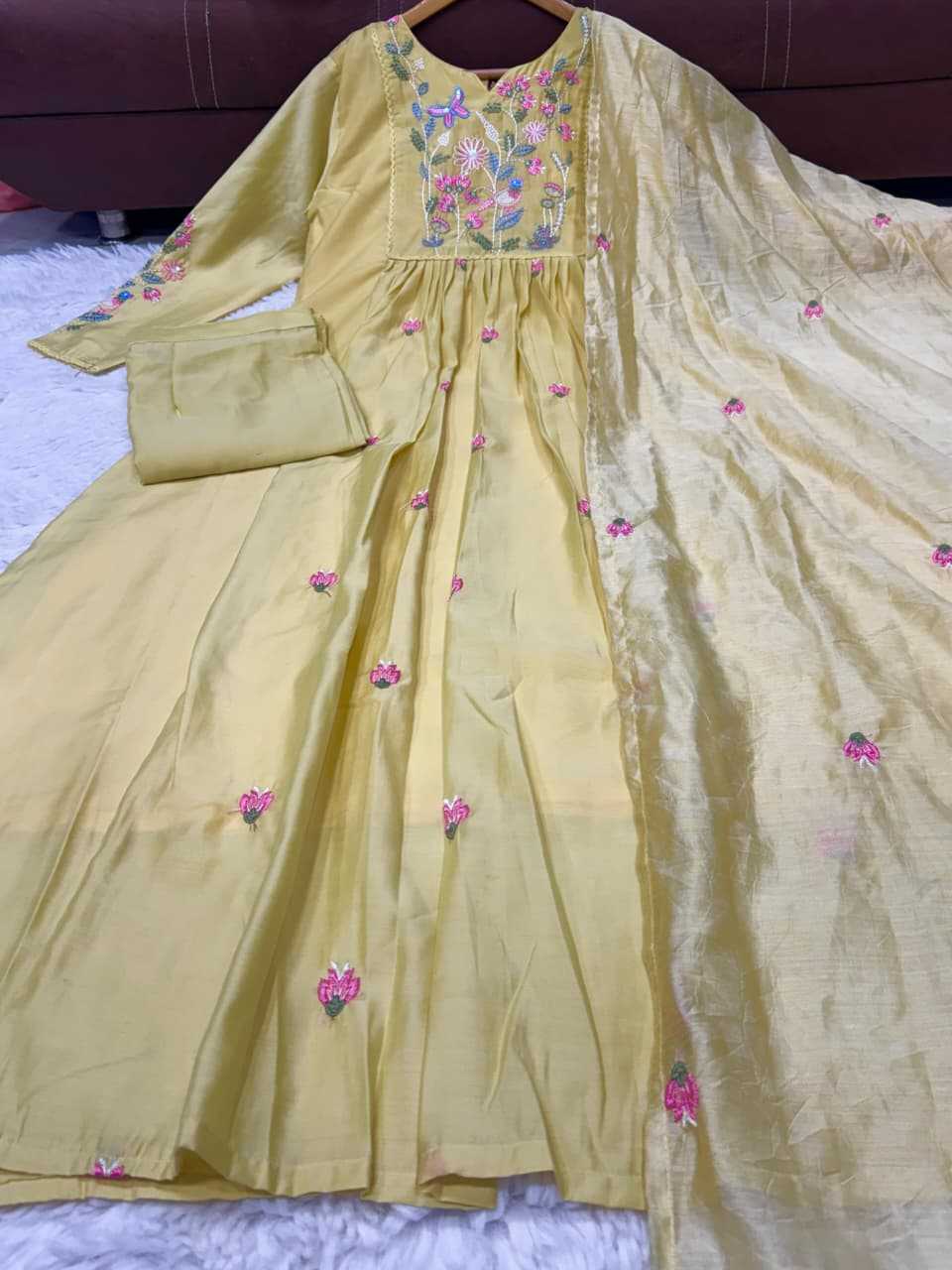 YNF Wholesale Chanderi Silk Fancy Gowns  | Surat Manufacturer