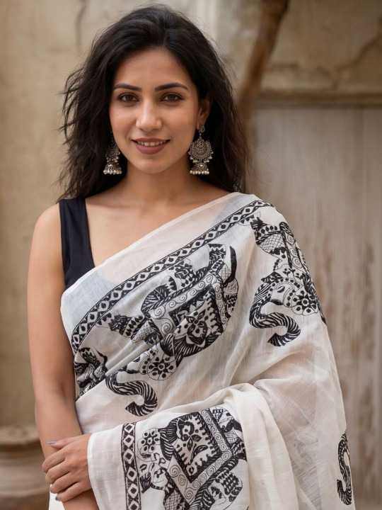 YNF Wholesale Linen Printed Sarees  | Surat Manufacturer