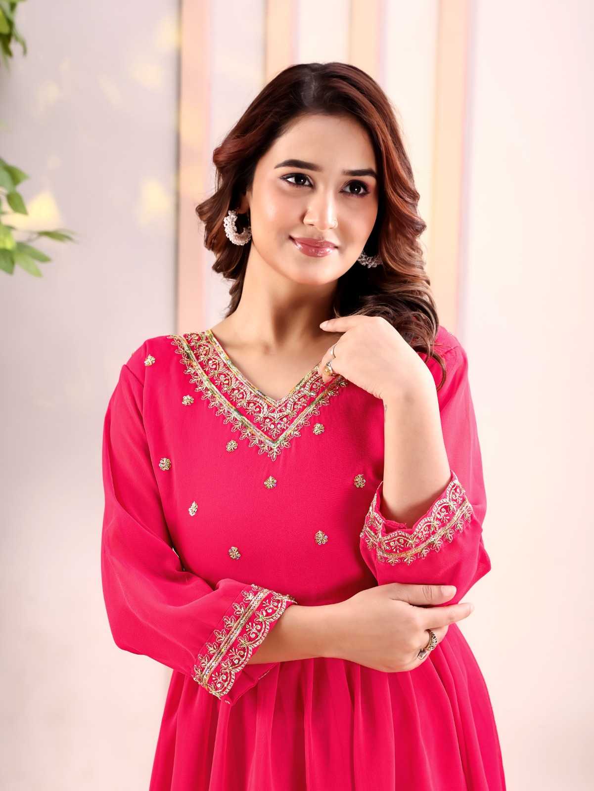 YNF Wholesale Heavy Silk Embroidery Gowns  | Surat Manufacturer