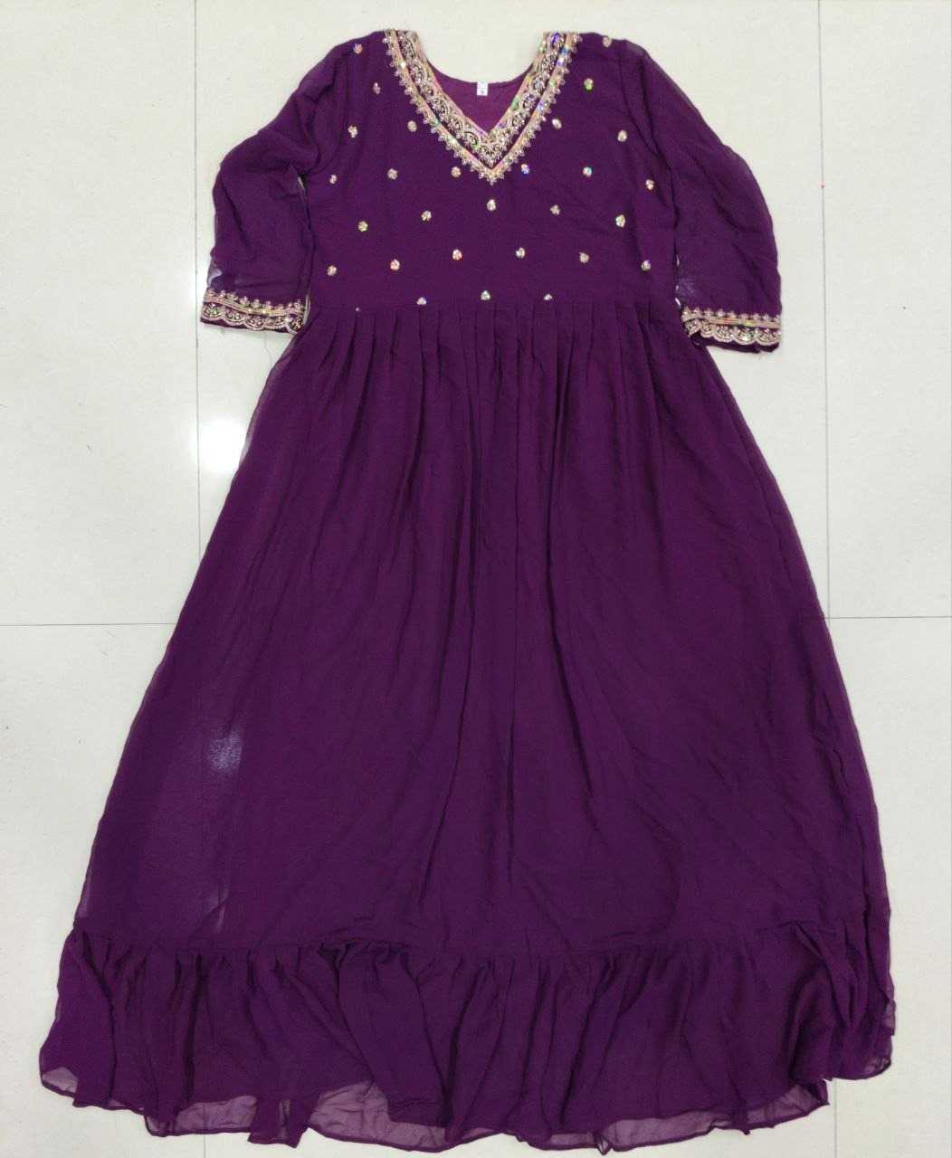 YNF Wholesale Heavy Silk Embroidery Gowns  | Surat Manufacturer