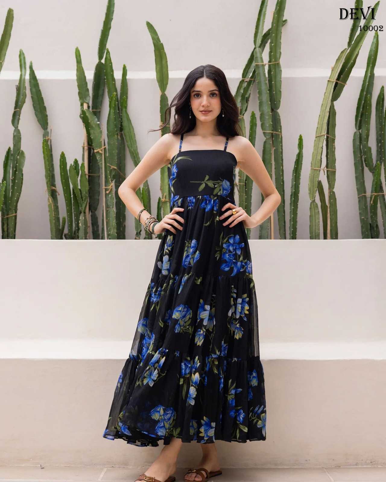 YNF Wholesale Faux Georgette Printed Gowns  | Surat Manufacturer