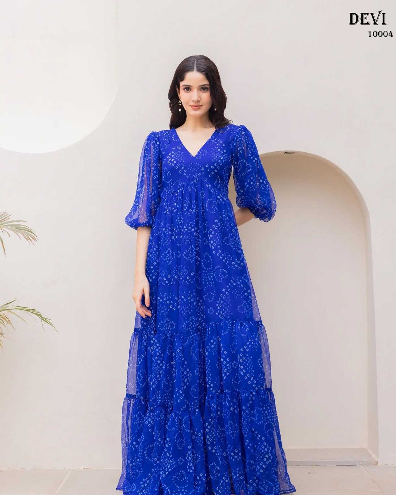 YNF Wholesale Faux Georgette Printed Gowns  | Surat Manufacturer