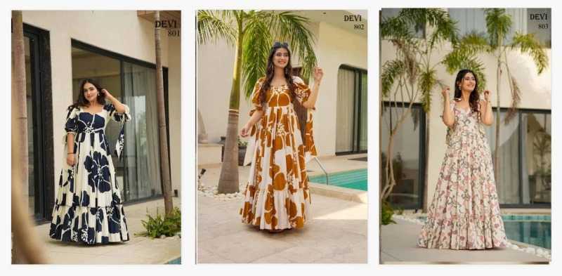 YNF Wholesale Cotton Cambric Printed Gowns  | Surat Manufacturer