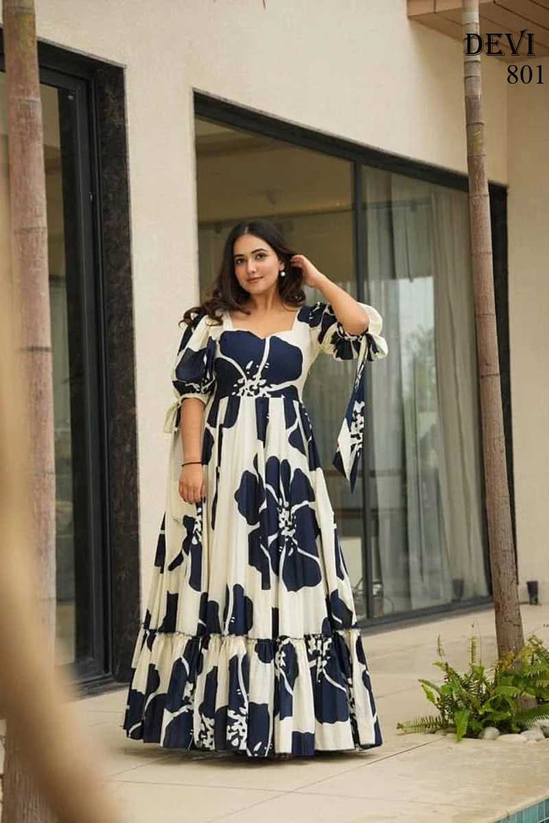 YNF Wholesale Cotton Cambric Printed Gowns  | Surat Manufacturer