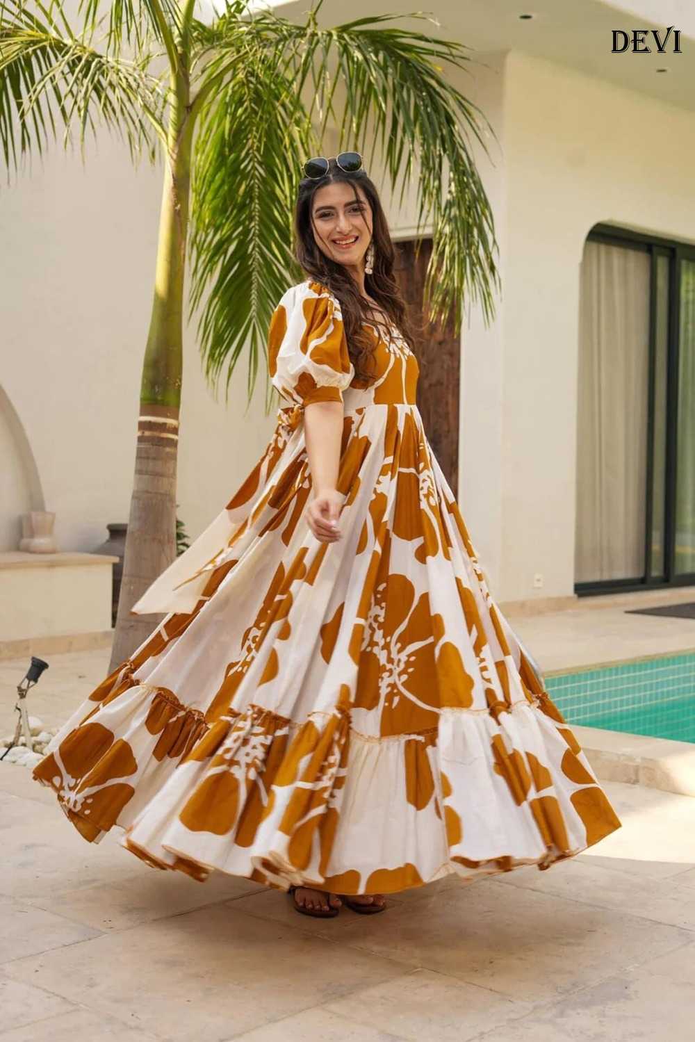 YNF Wholesale Cotton Cambric Printed Gowns  | Surat Manufacturer