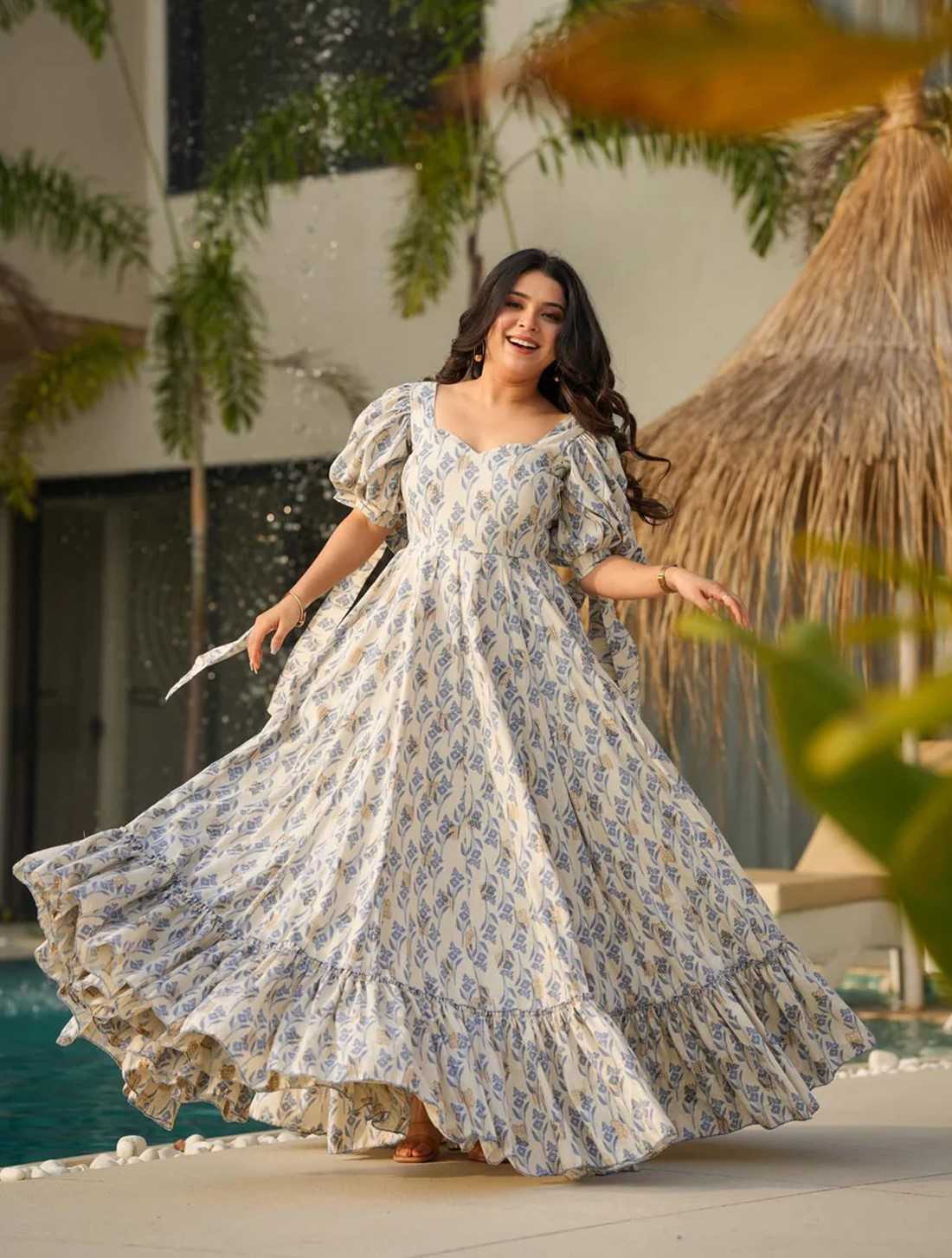 YNF Wholesale Cotton Cambric Printed Gowns  | Surat Manufacturer