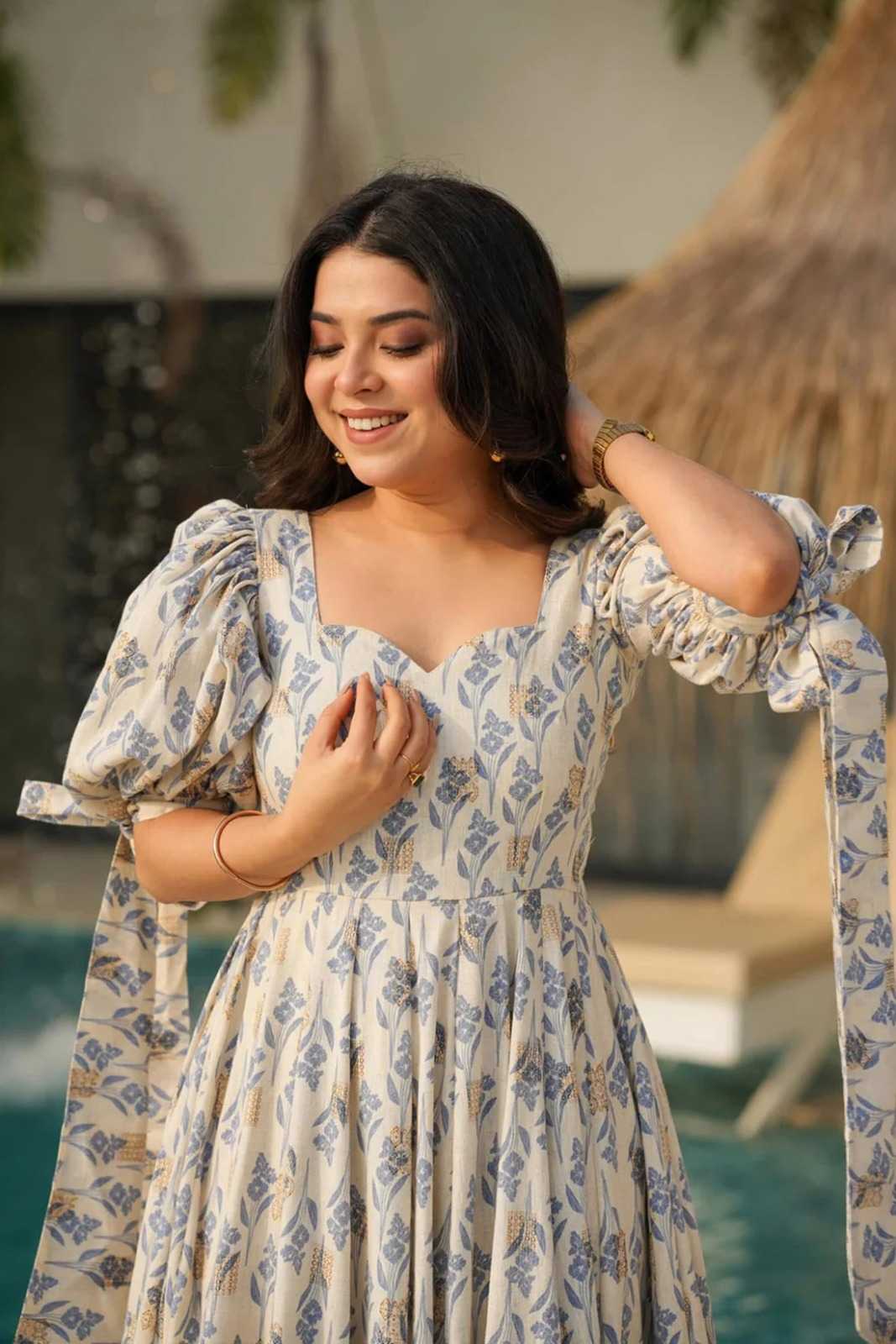 YNF Wholesale Cotton Cambric Printed Gowns  | Surat Manufacturer