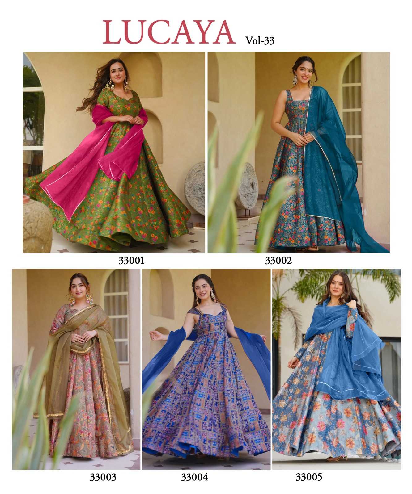 YNF Wholesale Heavy Silk Printed Gowns  | Surat Manufacturer