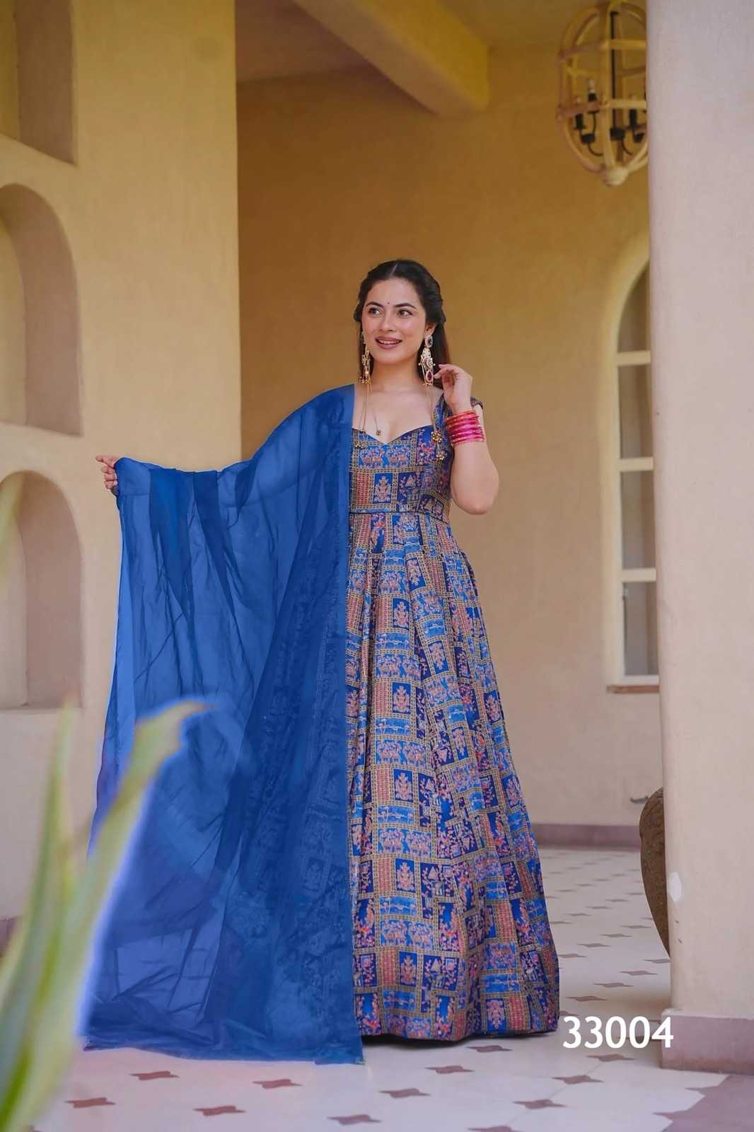 YNF Wholesale Heavy Silk Printed Gowns  | Surat Manufacturer