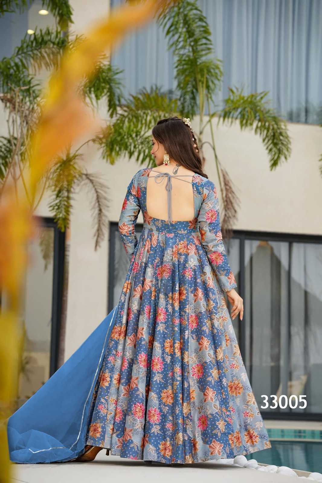 YNF Wholesale Heavy Silk Printed Gowns  | Surat Manufacturer