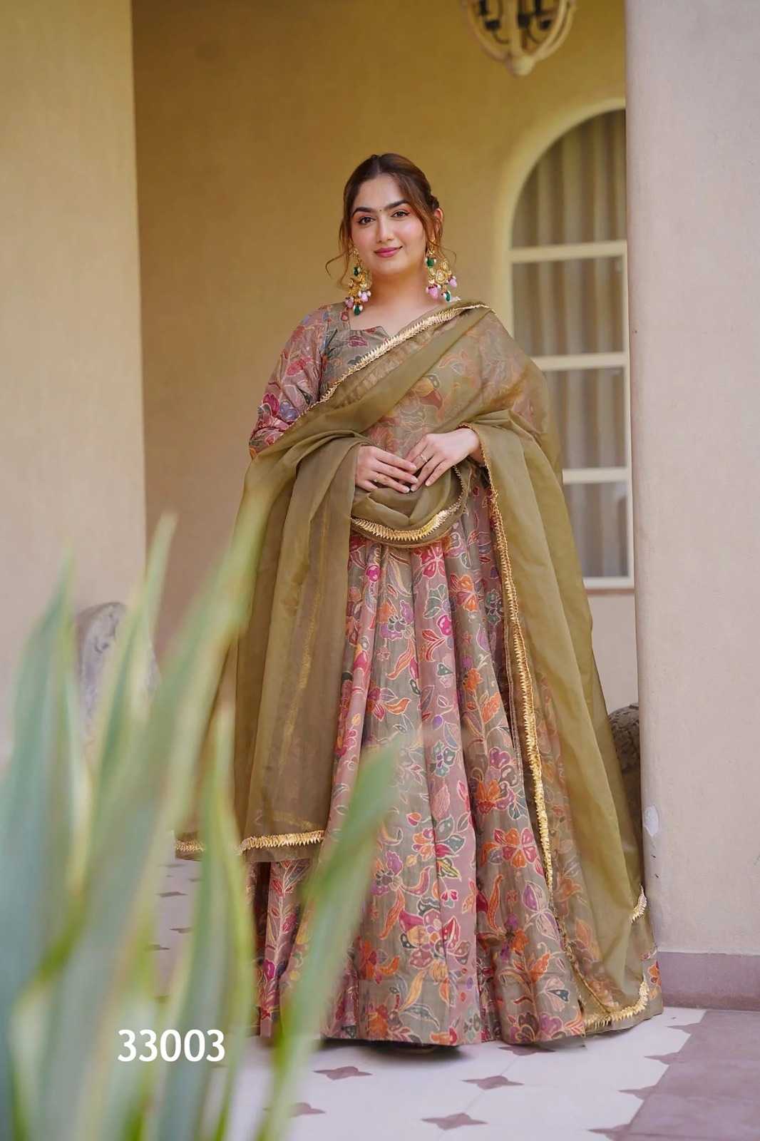 YNF Wholesale Heavy Silk Printed Gowns  | Surat Manufacturer