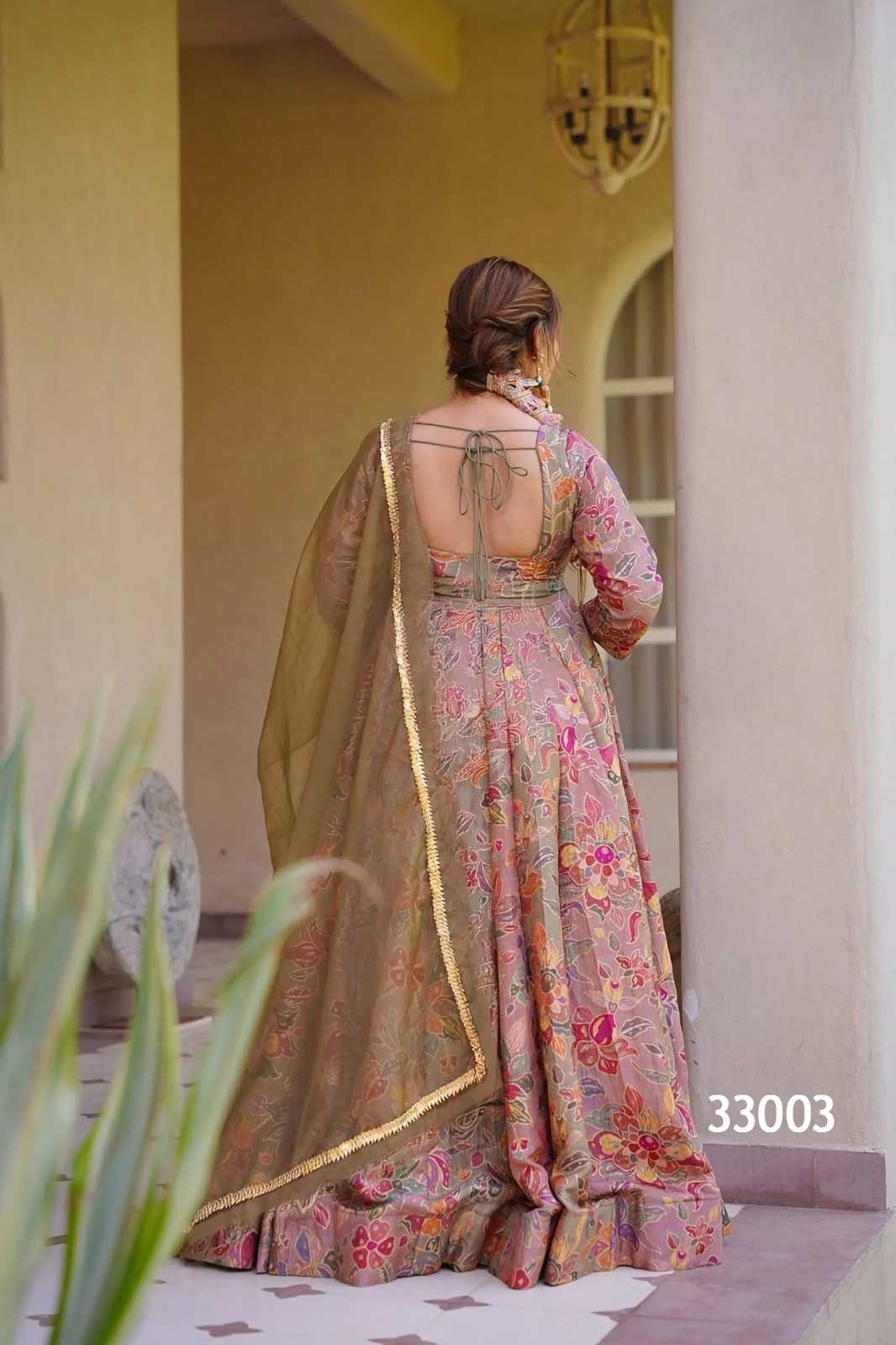 YNF Wholesale Heavy Silk Printed Gowns  | Surat Manufacturer