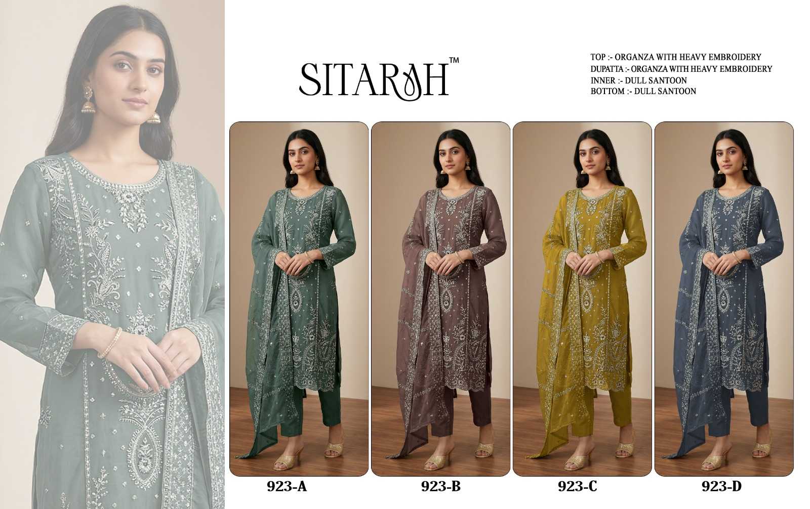 YNF Wholesale Organza Silk Ladies Silk Suit KESH744 SITARAH 923 | Surat Manufacturer