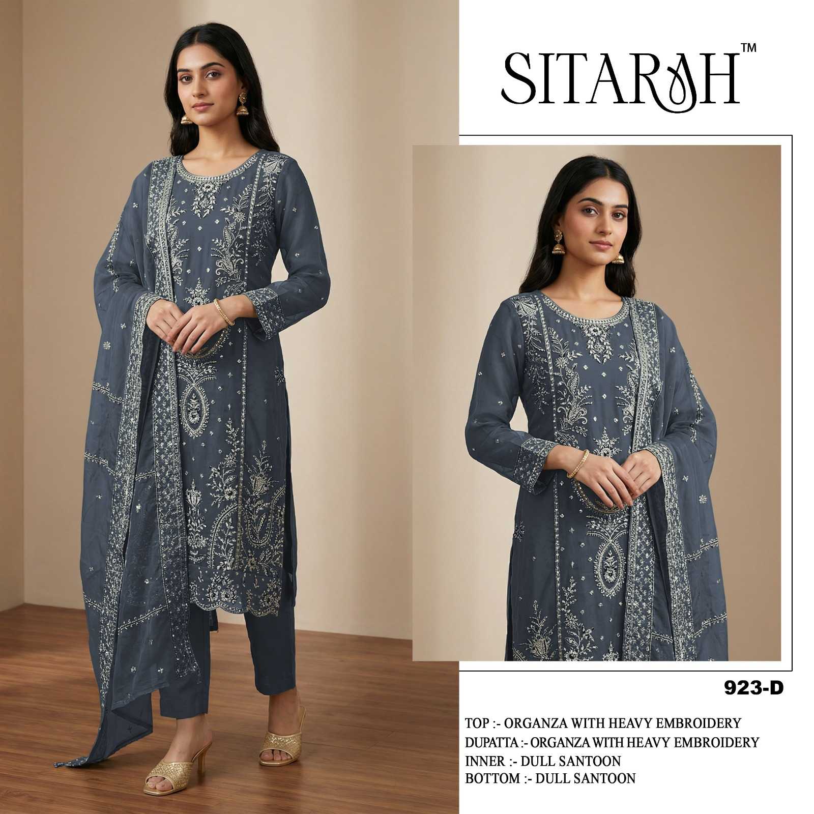 YNF Wholesale Organza Silk Ladies Silk Suit KESH744 SITARAH 923 | Surat Manufacturer