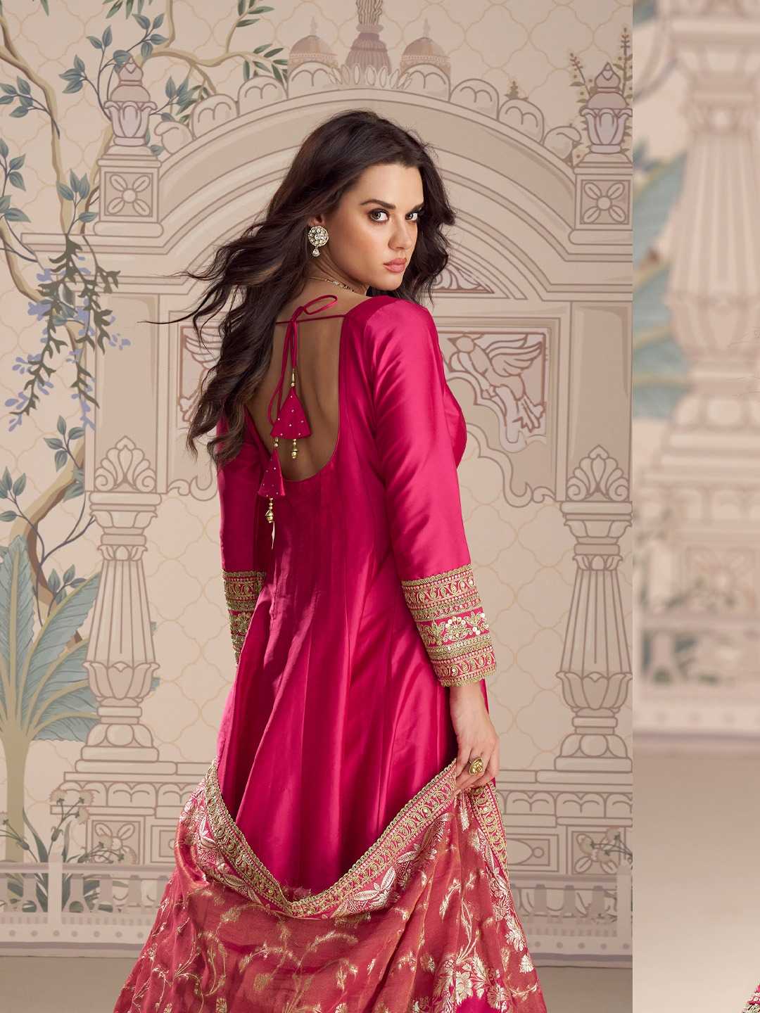 YNF Wholesale Vichitra Silk Embroidery Gowns  | Surat Manufacturer