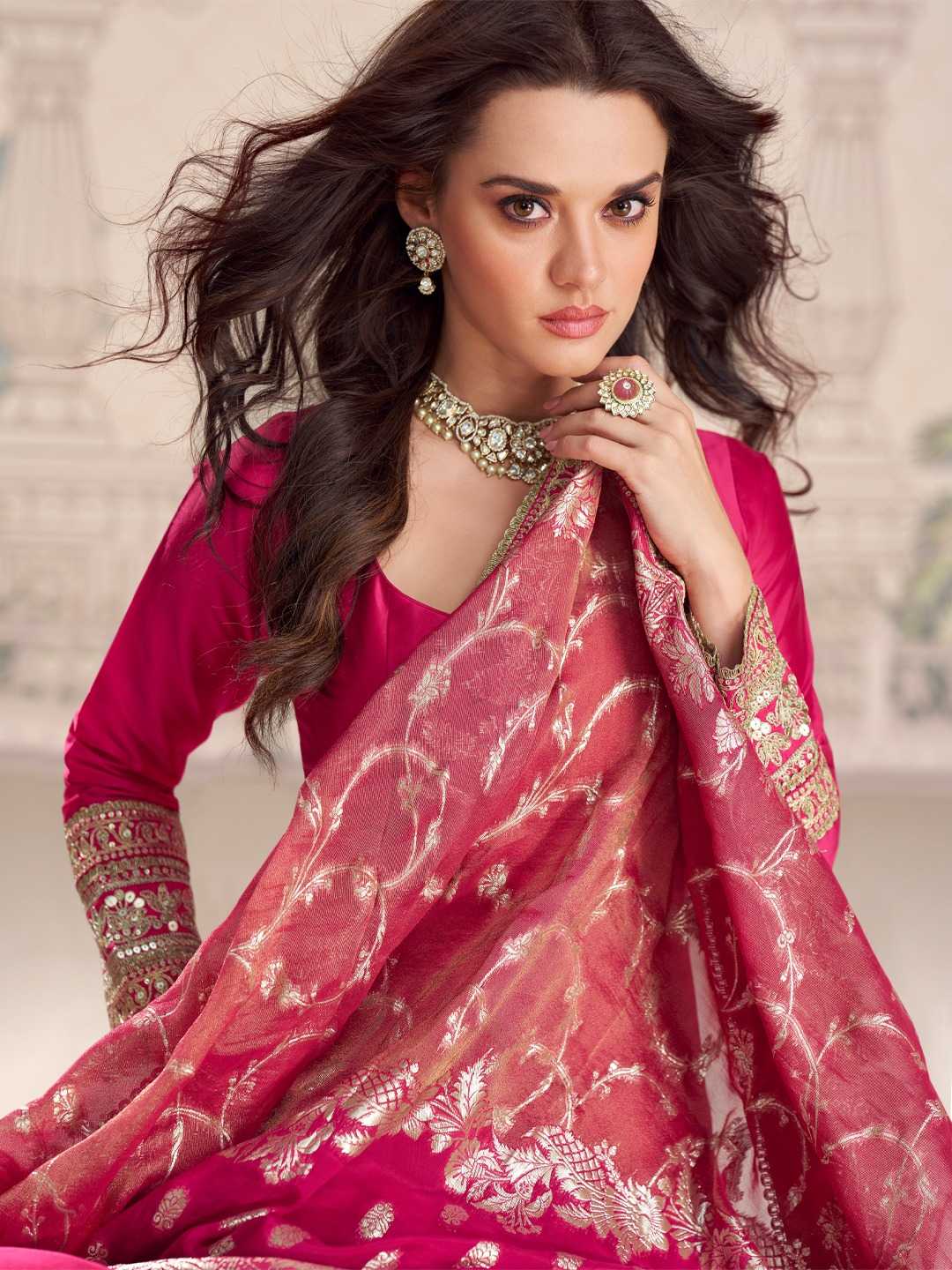 YNF Wholesale Vichitra Silk Embroidery Gowns  | Surat Manufacturer