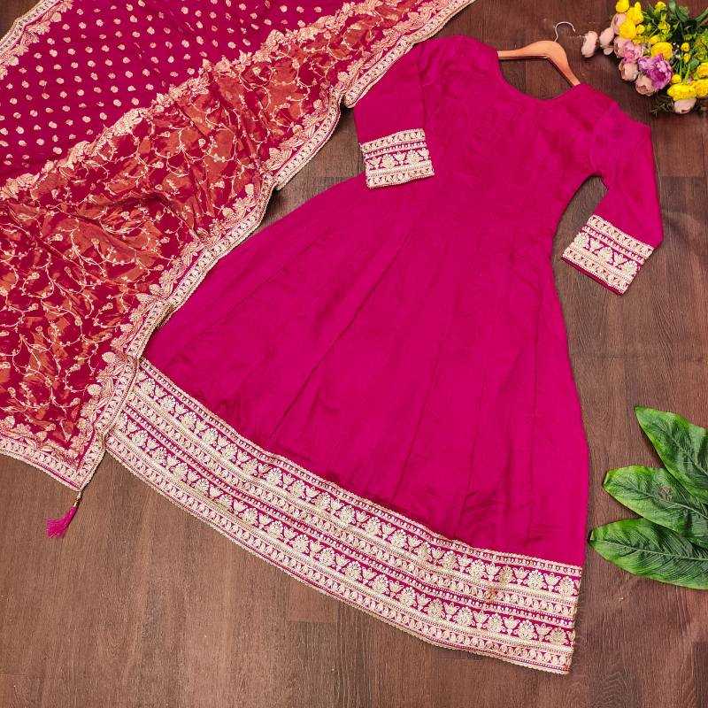 YNF Wholesale Vichitra Silk Embroidery Gowns  | Surat Manufacturer
