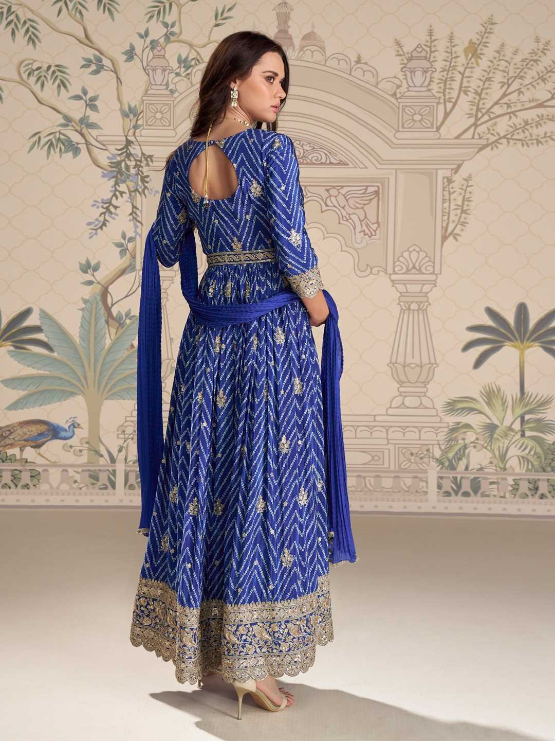YNF Wholesale Chinon Silk Embroidery Gowns  | Surat Manufacturer