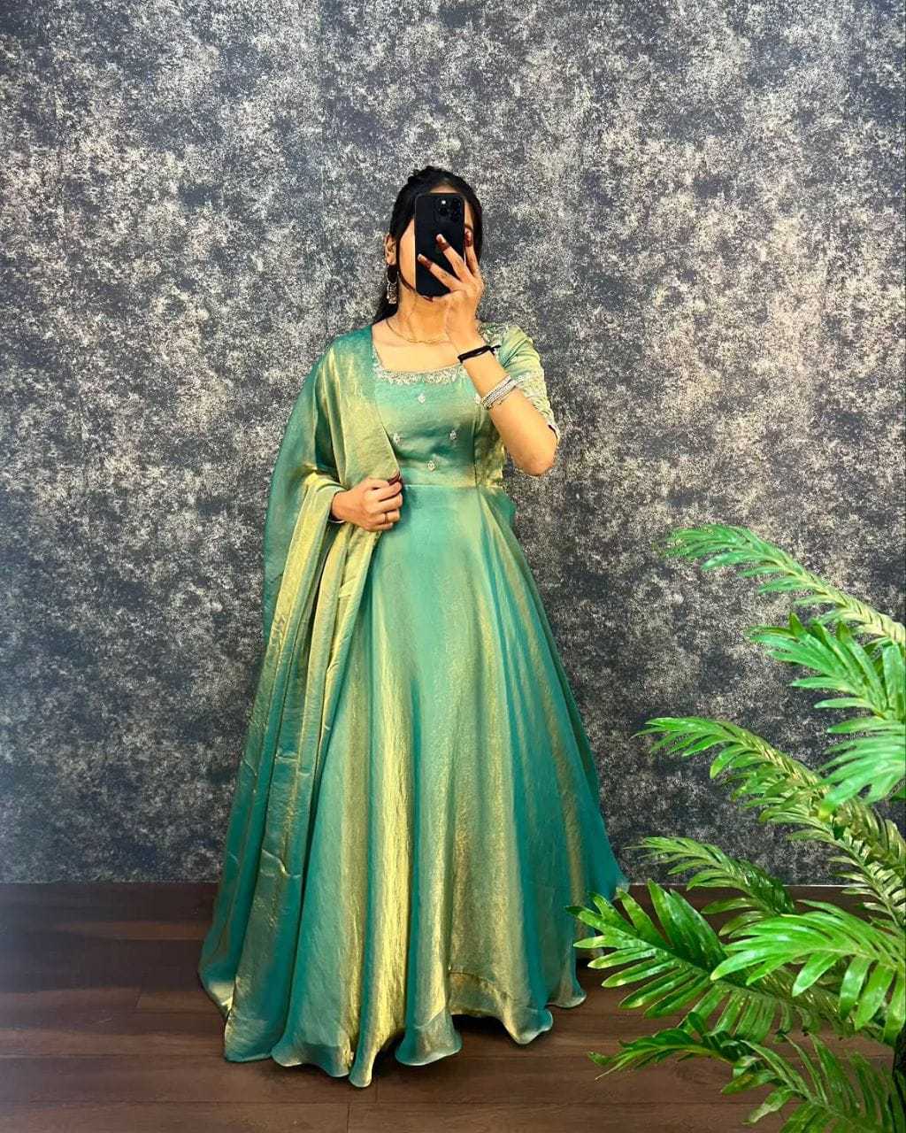 Keevaa Exporter  Satin Embroidery Gowns - YNF Online