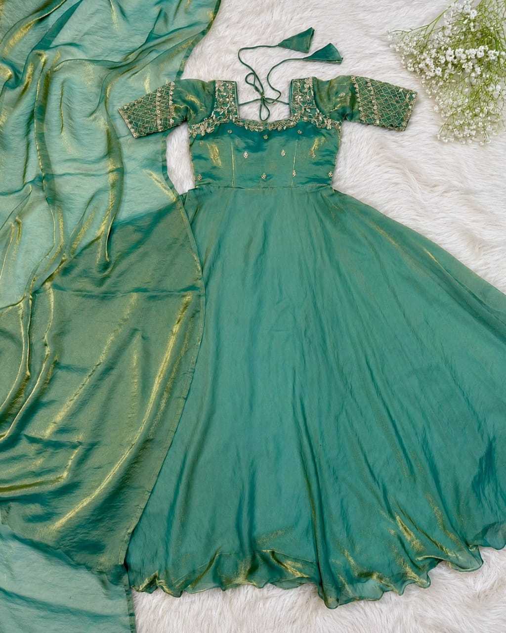 Keevaa Exporter  Satin Embroidery Gowns - YNF Online