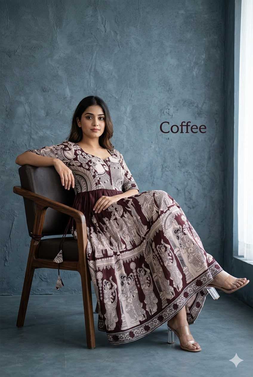 YNF Wholesale Muslin Printed Gowns  | Surat Manufacturer