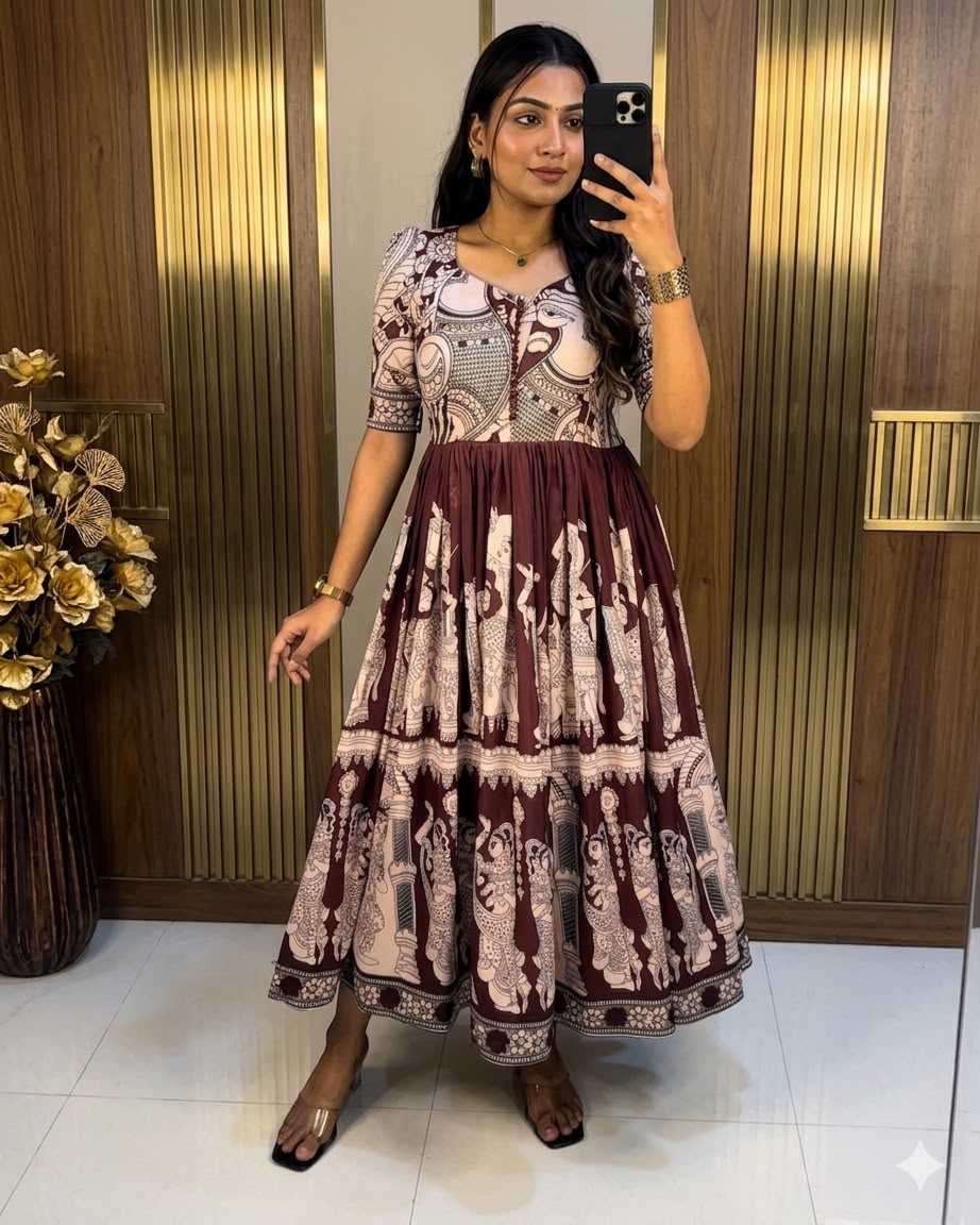 YNF Wholesale Muslin Printed Gowns  | Surat Manufacturer