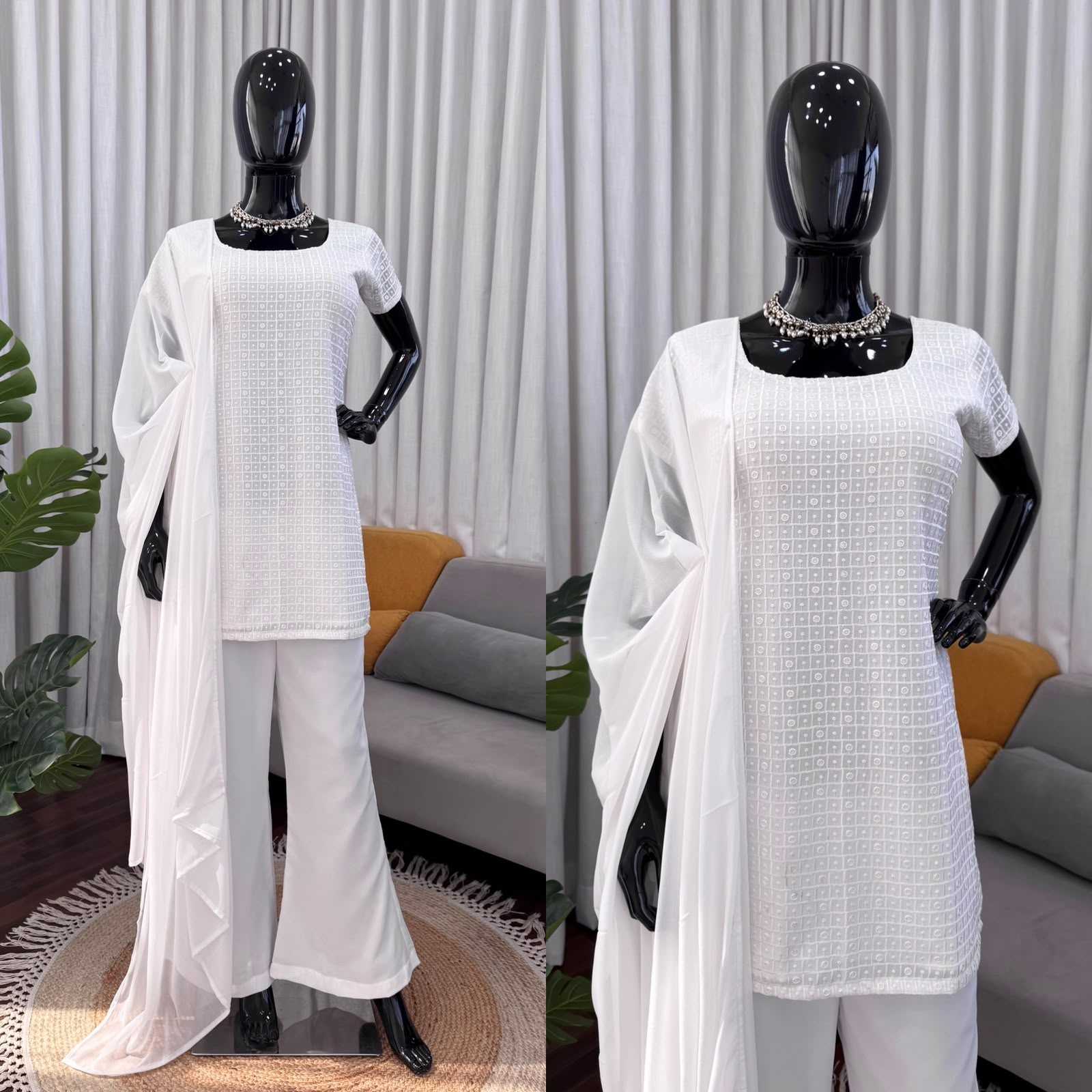 YNF Wholesale Faux Georgette Party Wear Kurtis  | Surat Manufacturer