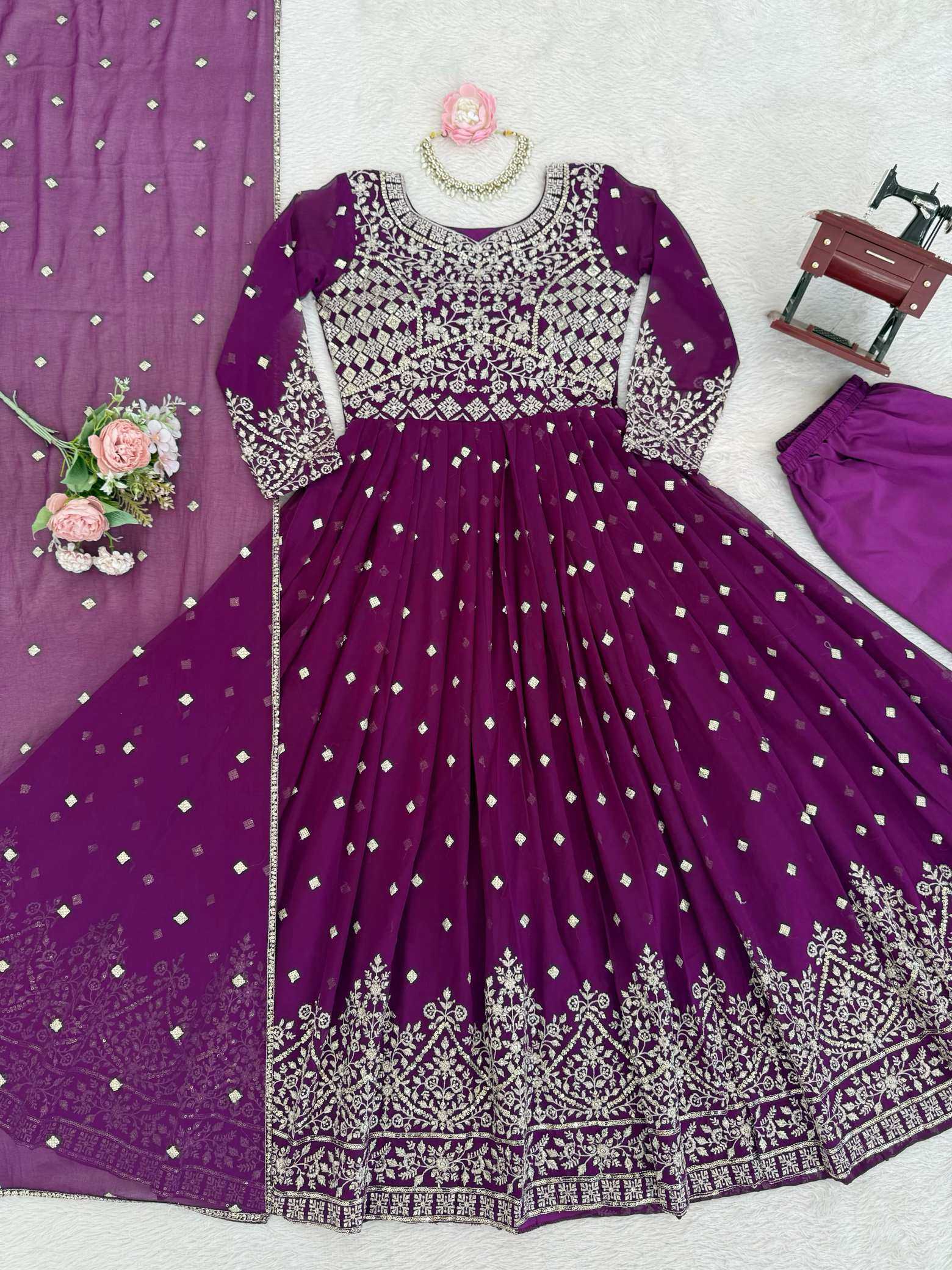 YNF Wholesale Faux Georgette Embroidery Suits  | Surat Manufacturer