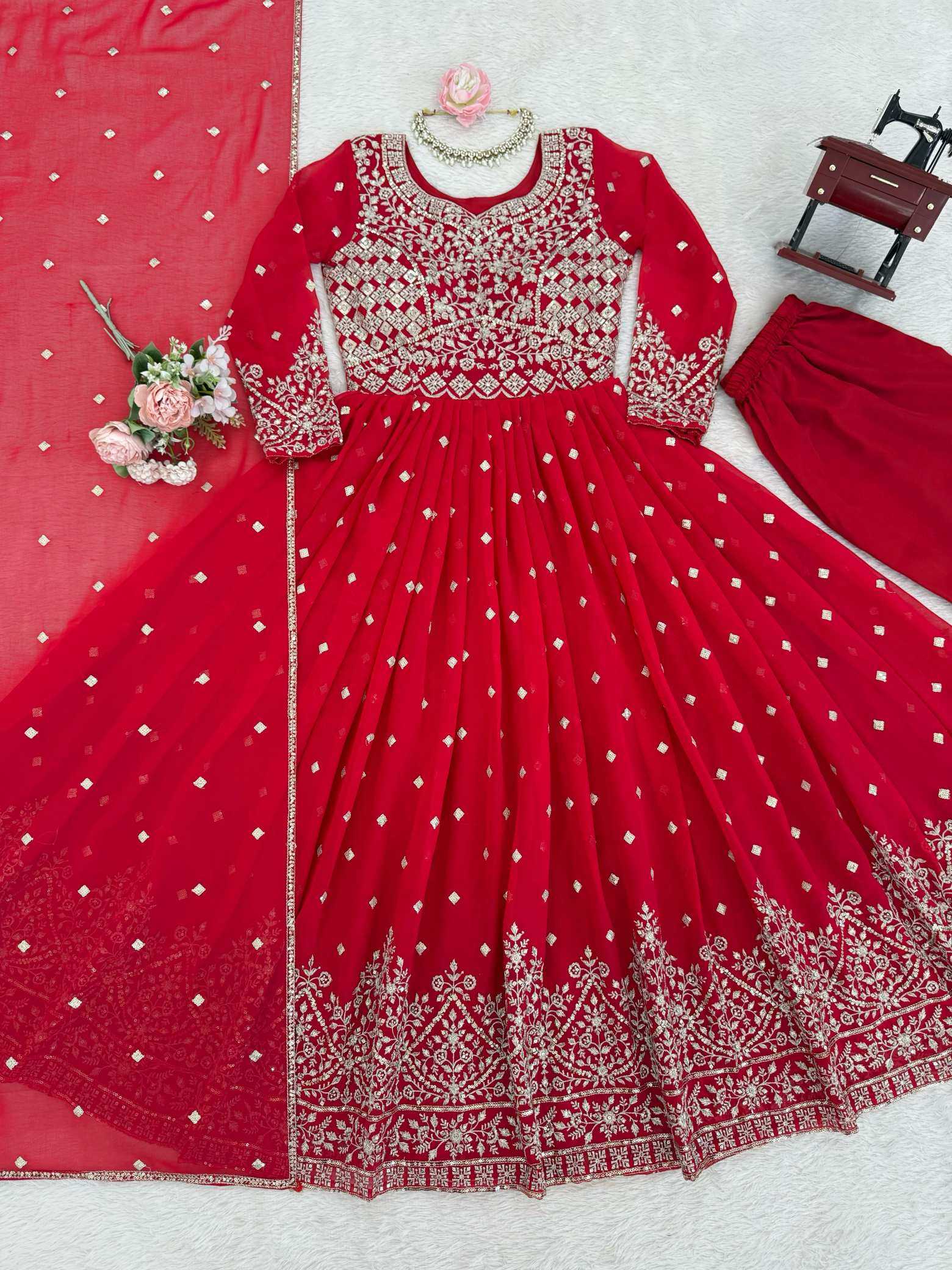 YNF Wholesale Faux Georgette Embroidery Suits  | Surat Manufacturer