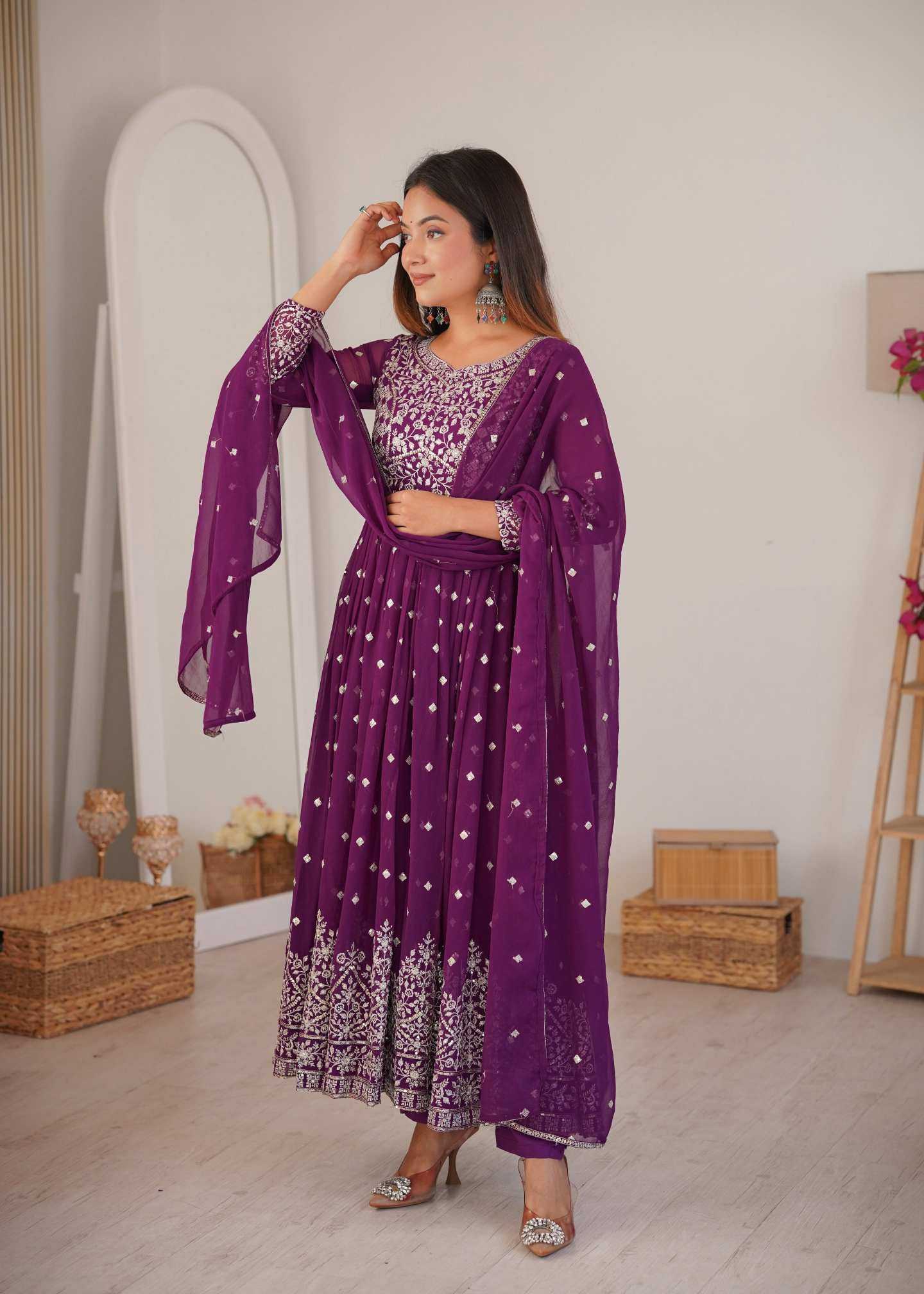YNF Wholesale Faux Georgette Embroidery Suits  | Surat Manufacturer