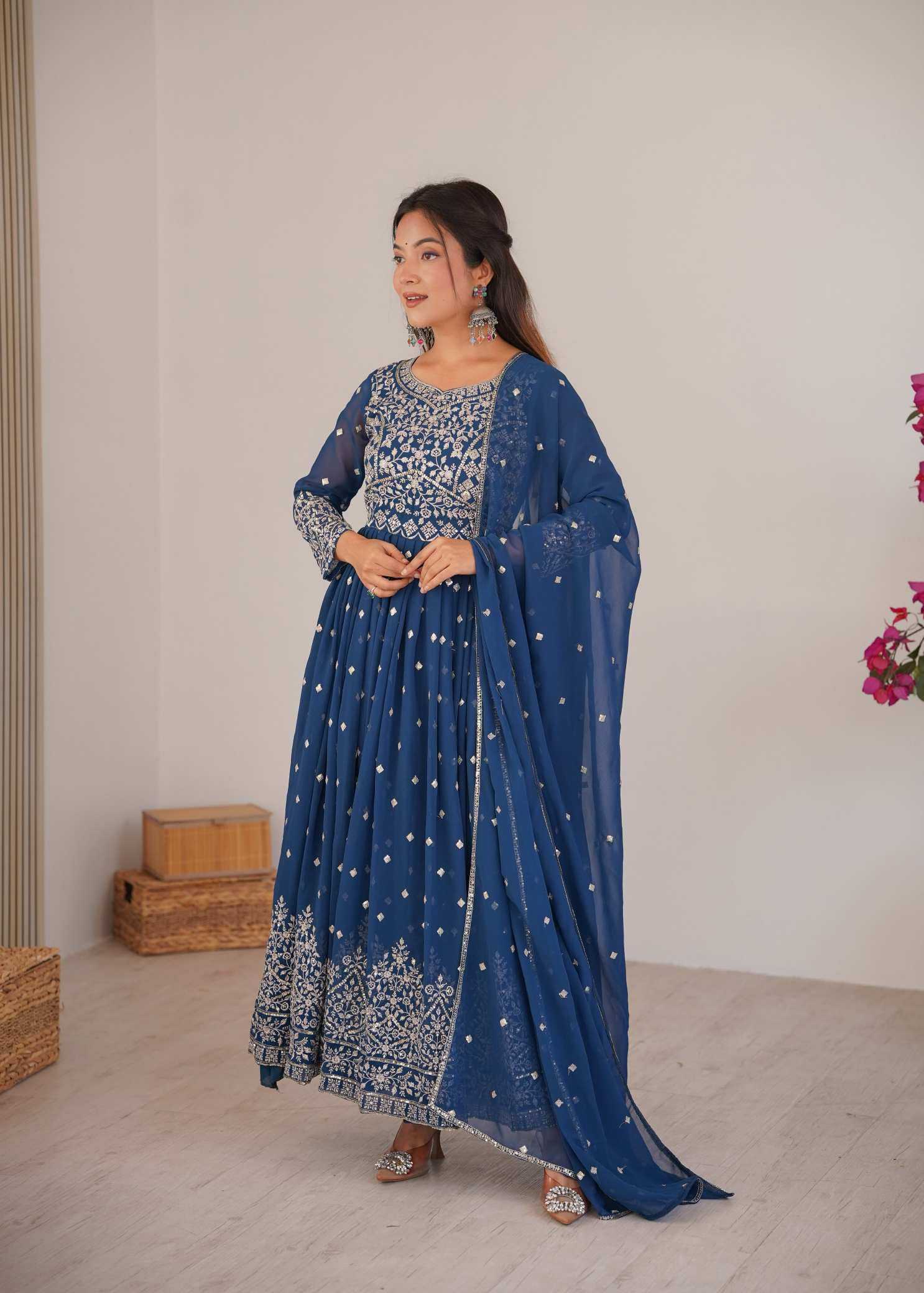 YNF Wholesale Faux Georgette Embroidery Suits  | Surat Manufacturer