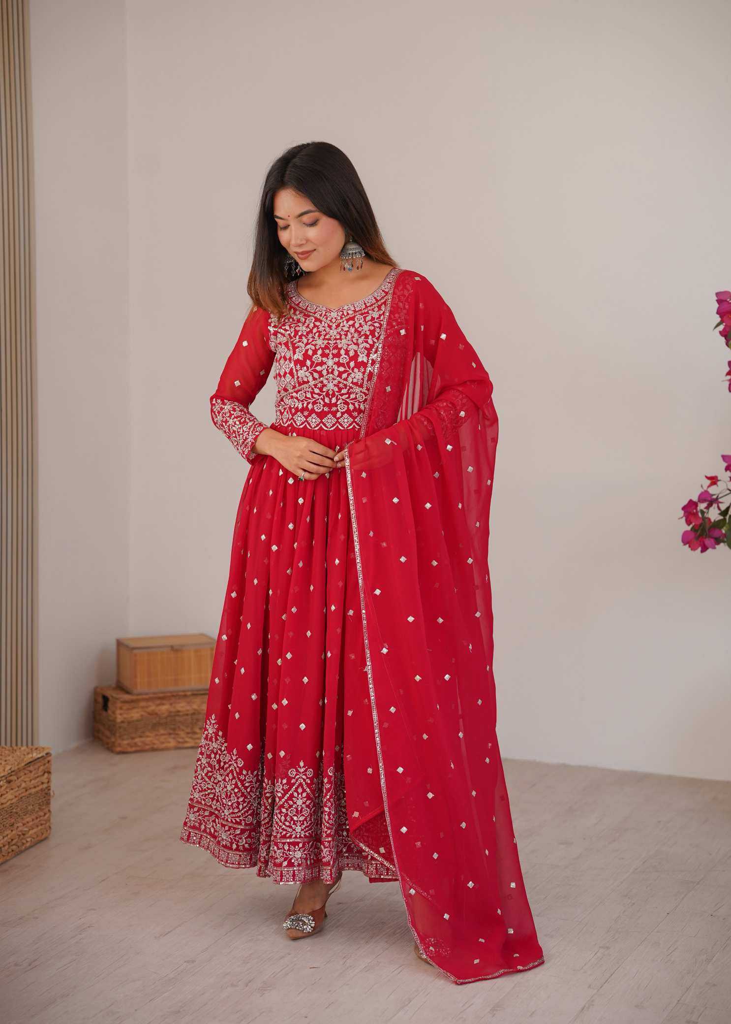 YNF Wholesale Faux Georgette Embroidery Suits  | Surat Manufacturer
