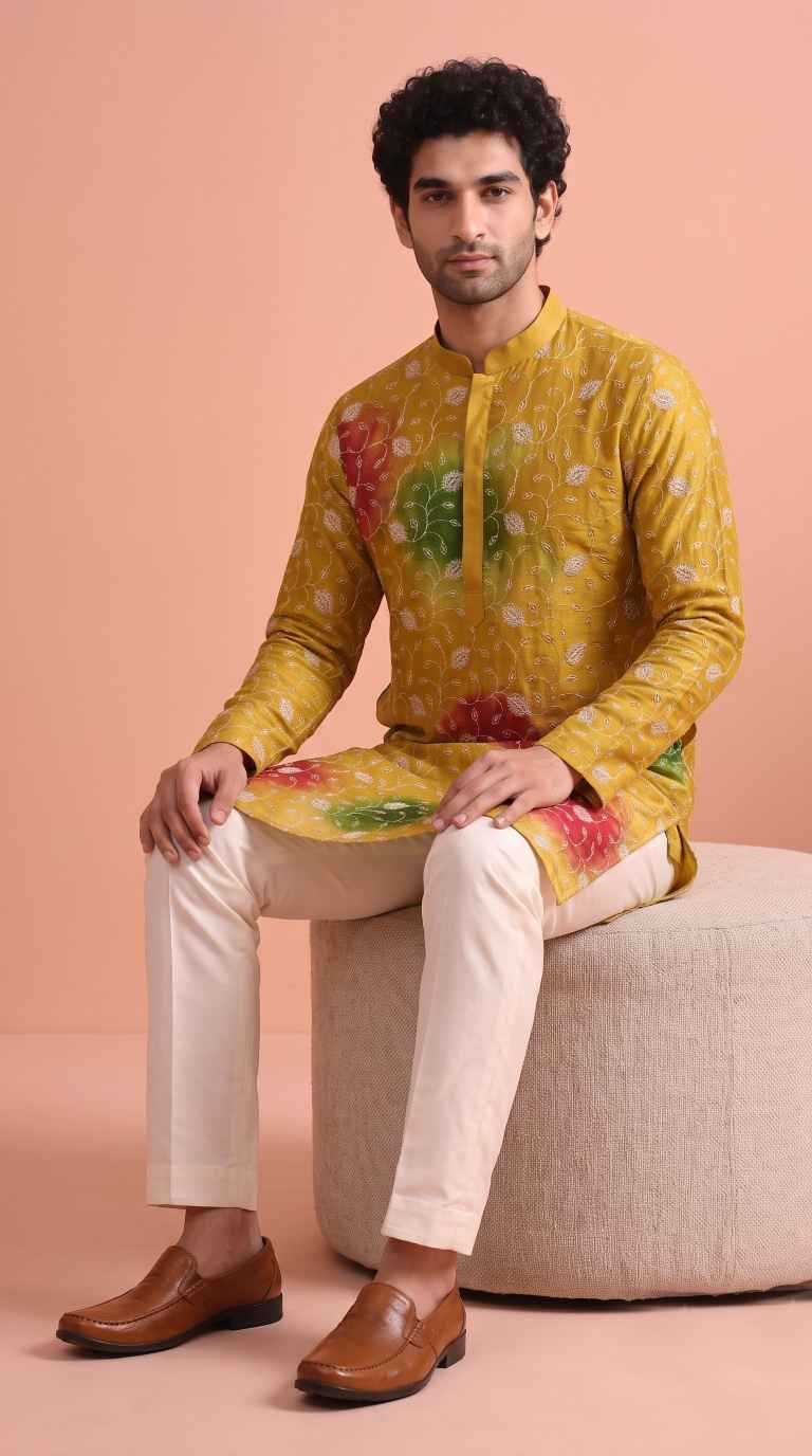 YNF Wholesale Rangoli Silk Mens Kurtas  | Surat Manufacturer