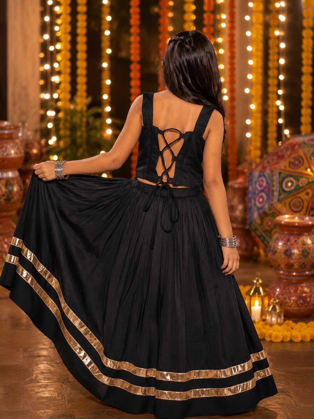 YNF Wholesale Heavy Roman Silk Kids Lehenga  | Surat Manufacturer