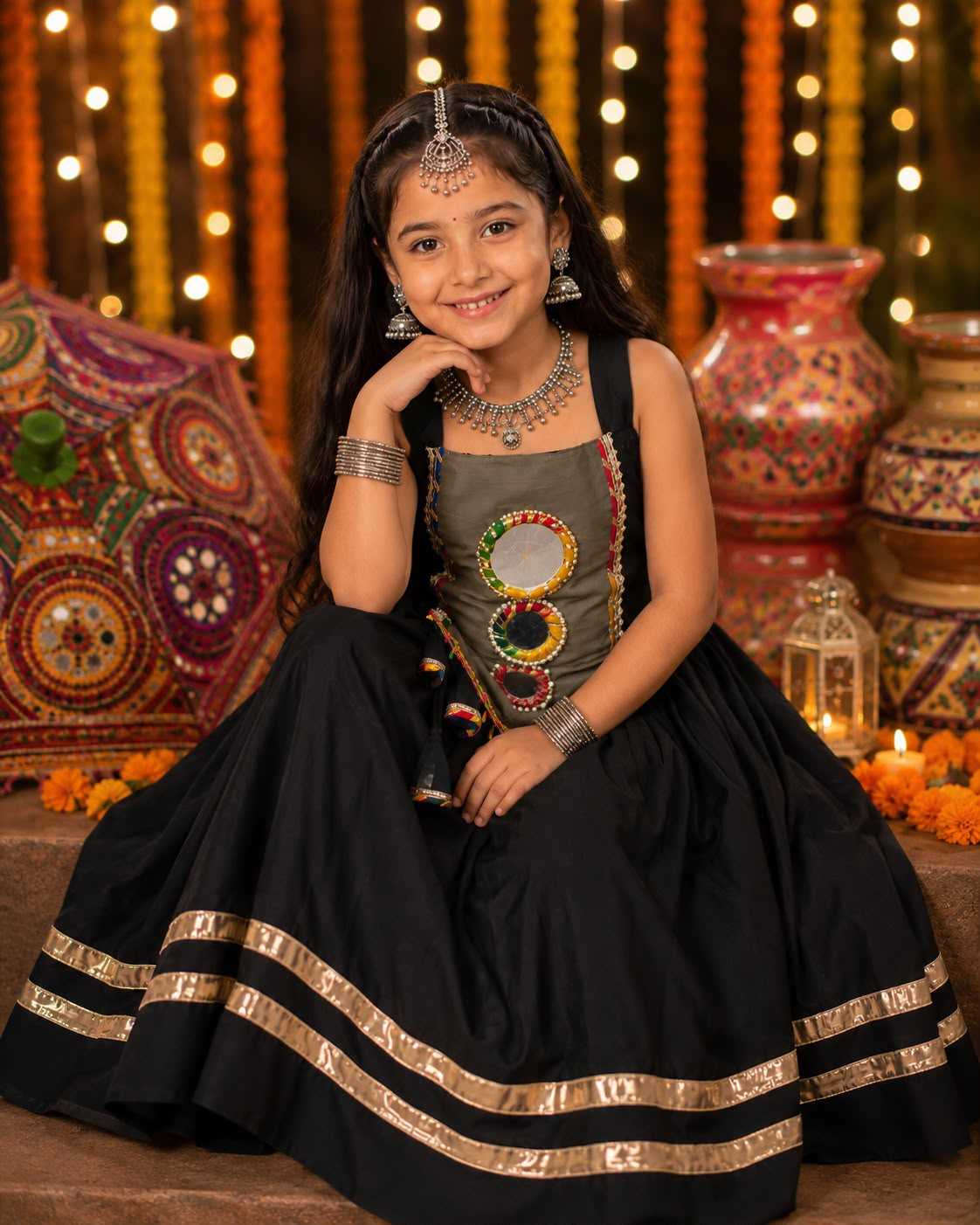 YNF Wholesale Heavy Roman Silk Kids Lehenga  | Surat Manufacturer