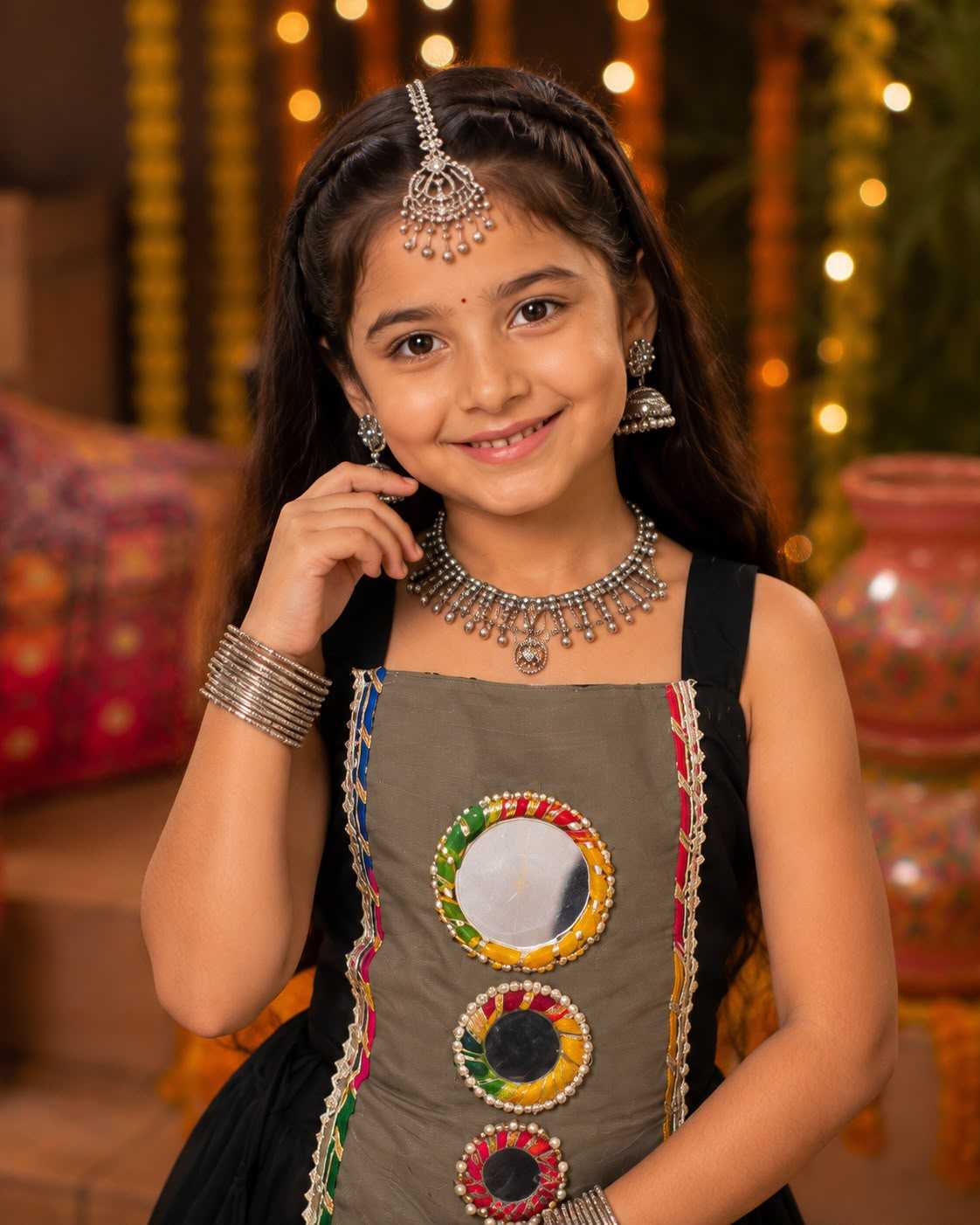 YNF Wholesale Heavy Roman Silk Kids Lehenga  | Surat Manufacturer
