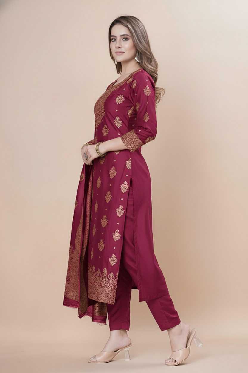 YNF Wholesale Jacquard Ladies Silk Suit  | Surat Manufacturer