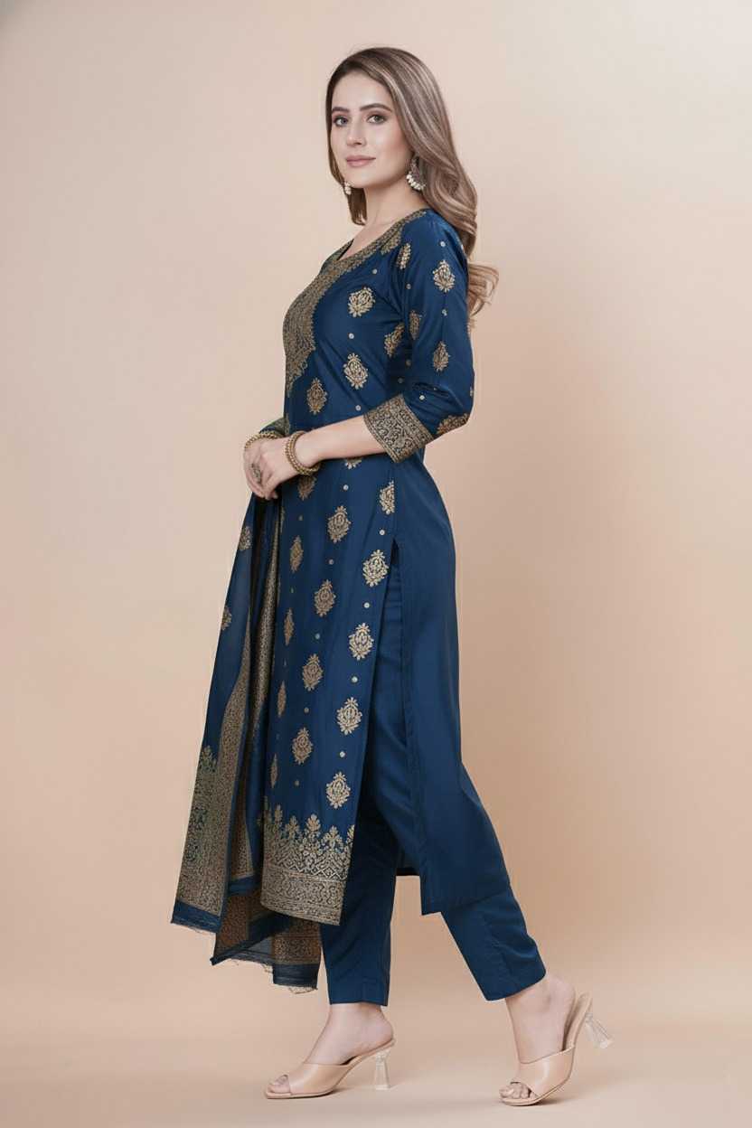 YNF Wholesale Jacquard Ladies Silk Suit  | Surat Manufacturer