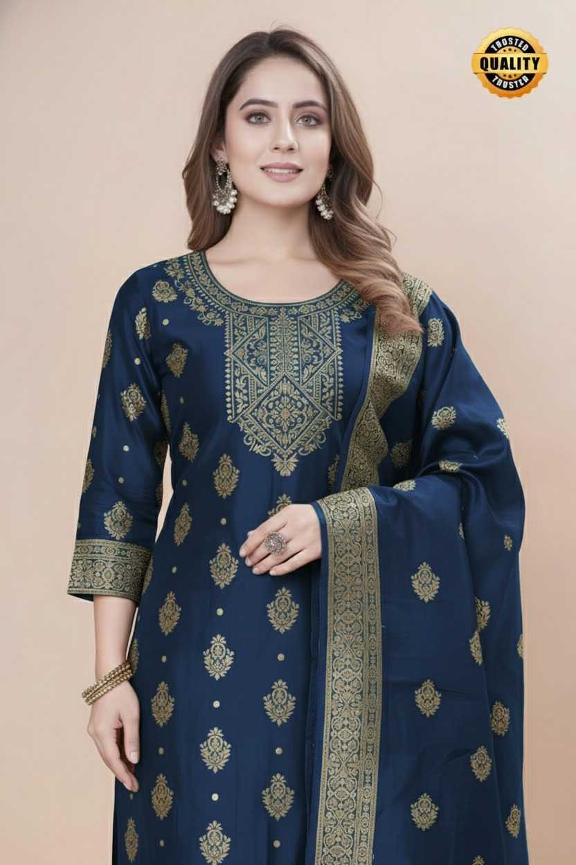 YNF Wholesale Jacquard Ladies Silk Suit  | Surat Manufacturer