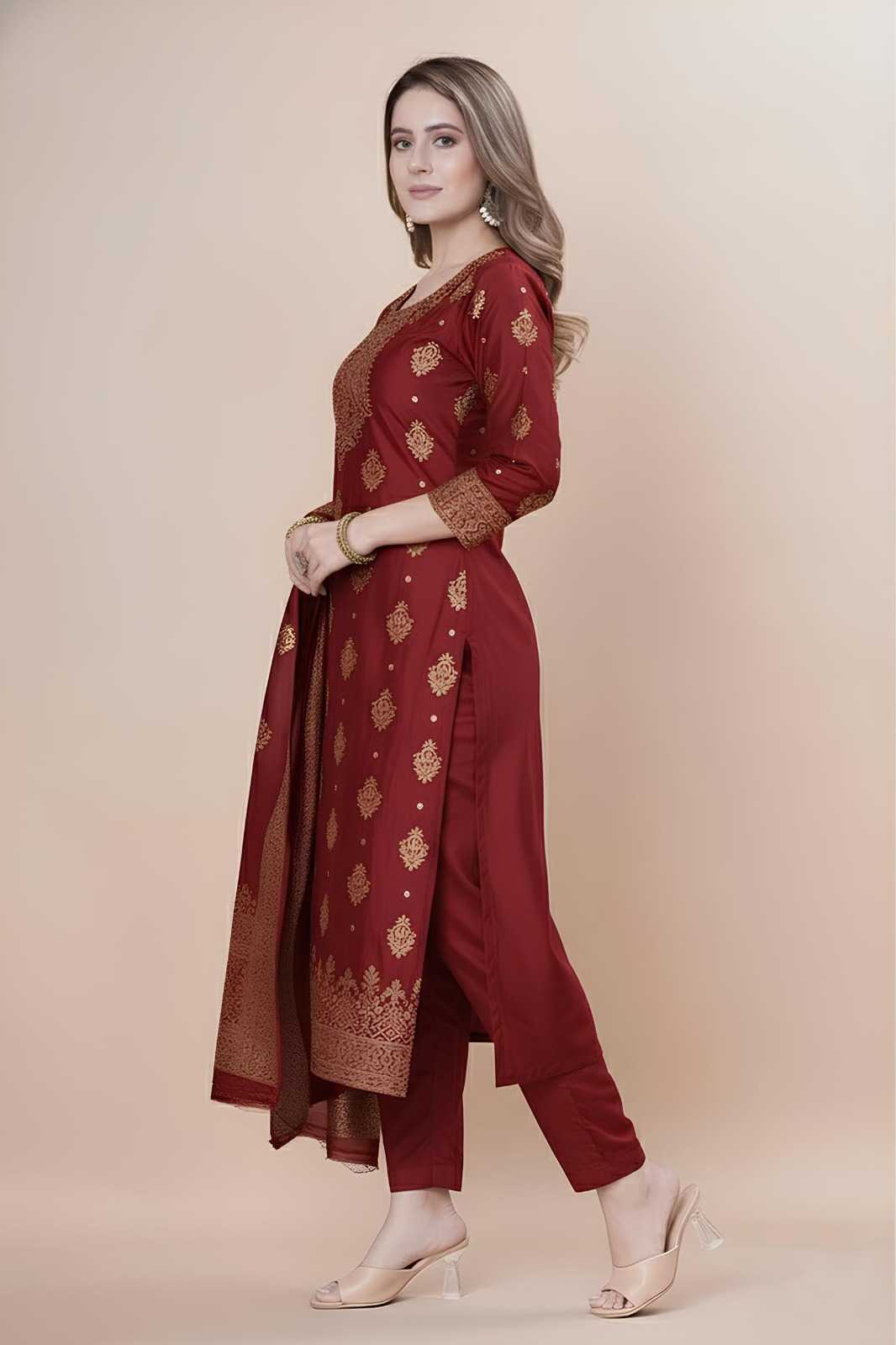 YNF Wholesale Jacquard Ladies Silk Suit  | Surat Manufacturer