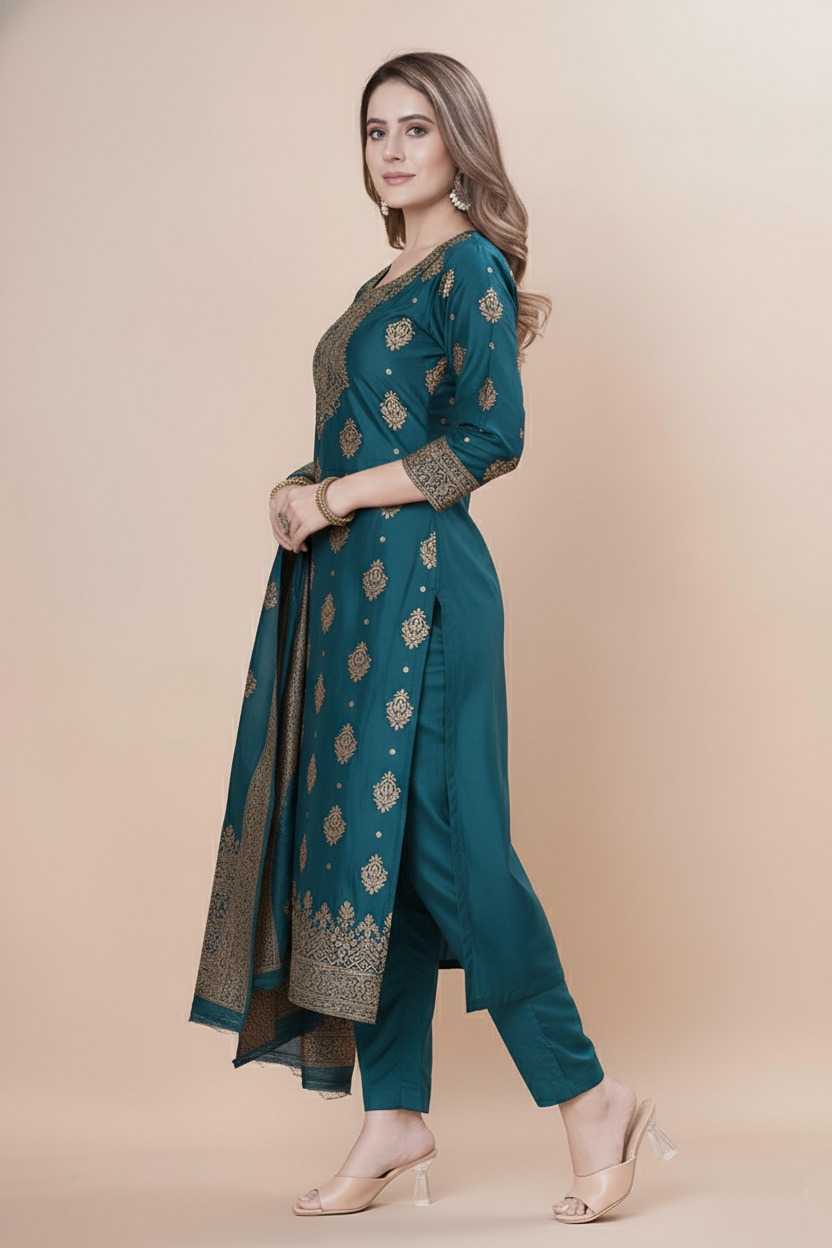 YNF Wholesale Jacquard Ladies Silk Suit  | Surat Manufacturer
