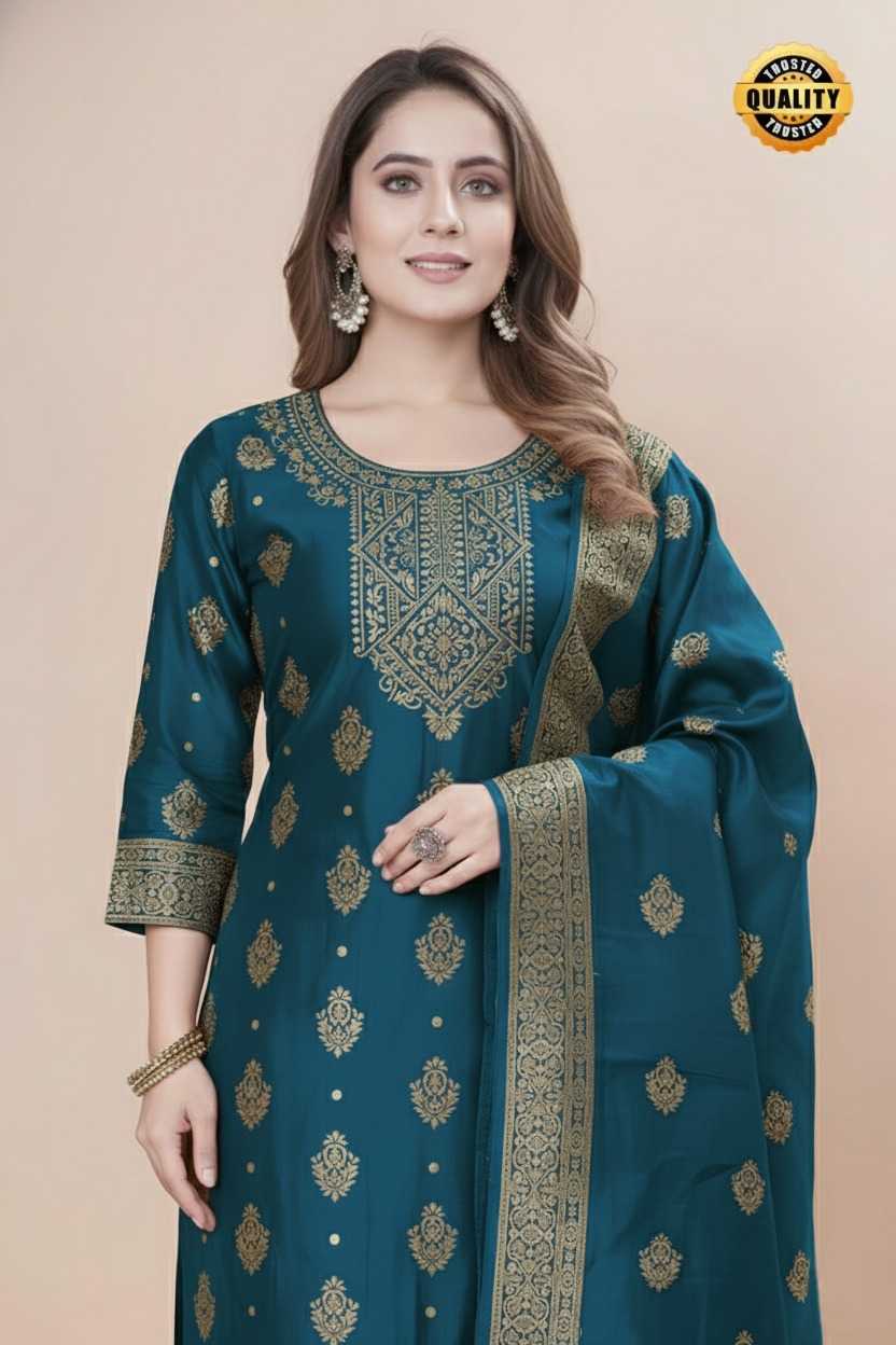 YNF Wholesale Jacquard Ladies Silk Suit  | Surat Manufacturer