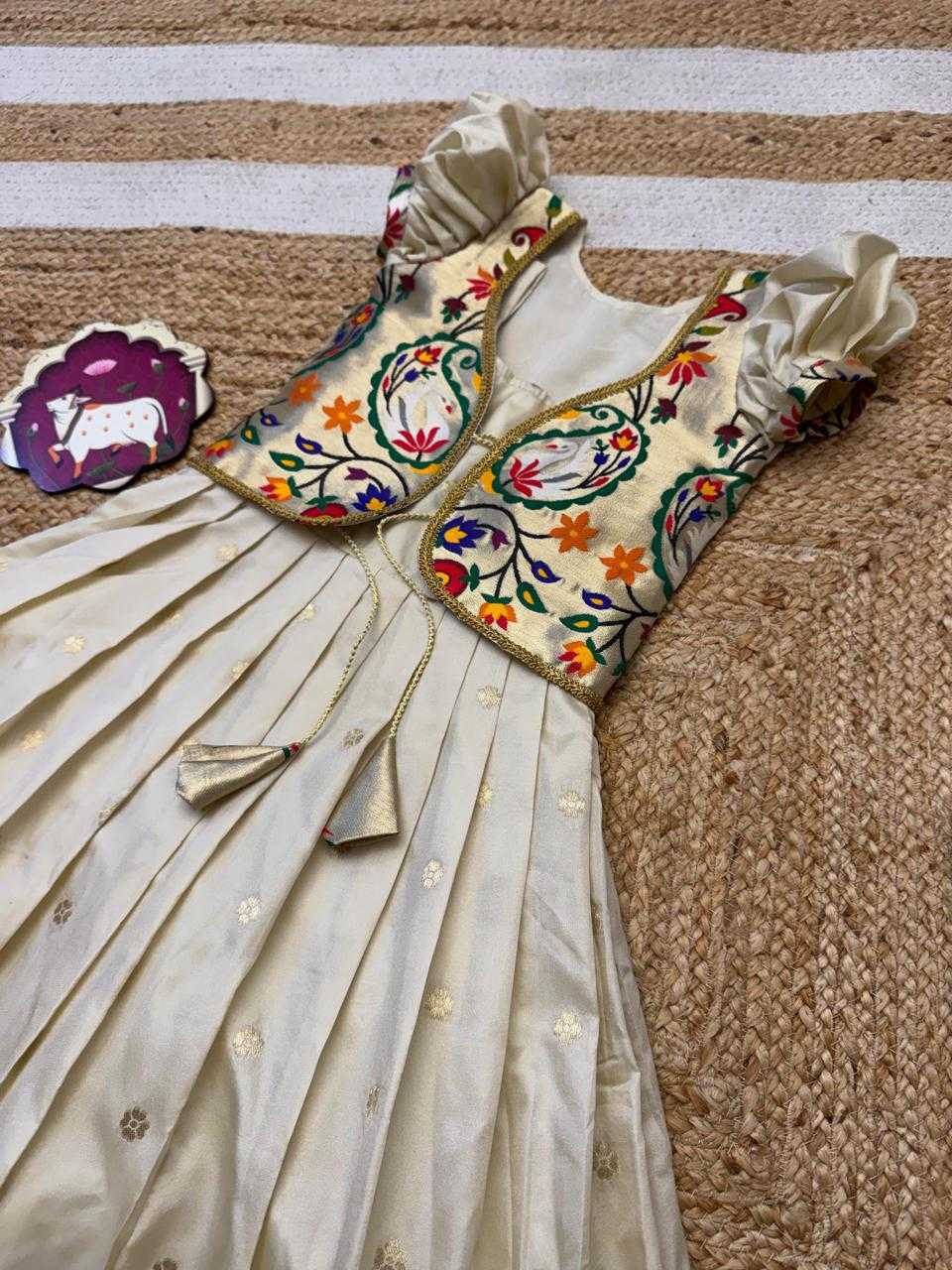 YNF Wholesale Paithani Silk Kids Gown  | Surat Manufacturer