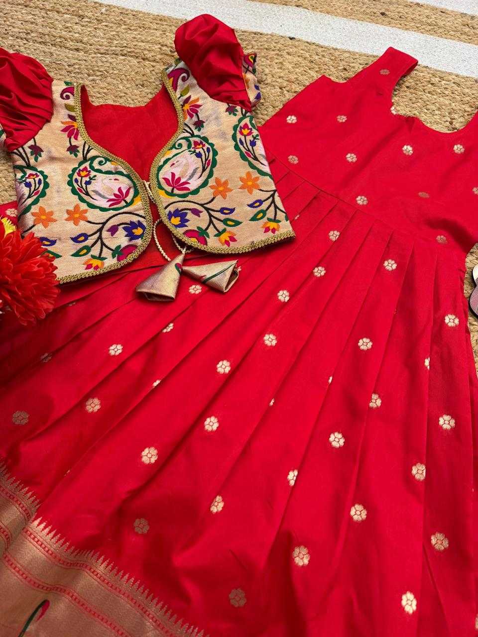 YNF Wholesale Paithani Silk Kids Gown  | Surat Manufacturer