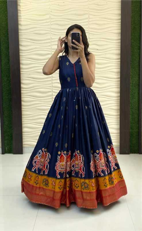 YNF Wholesale Dola Silk Printed Gowns  | Surat Manufacturer