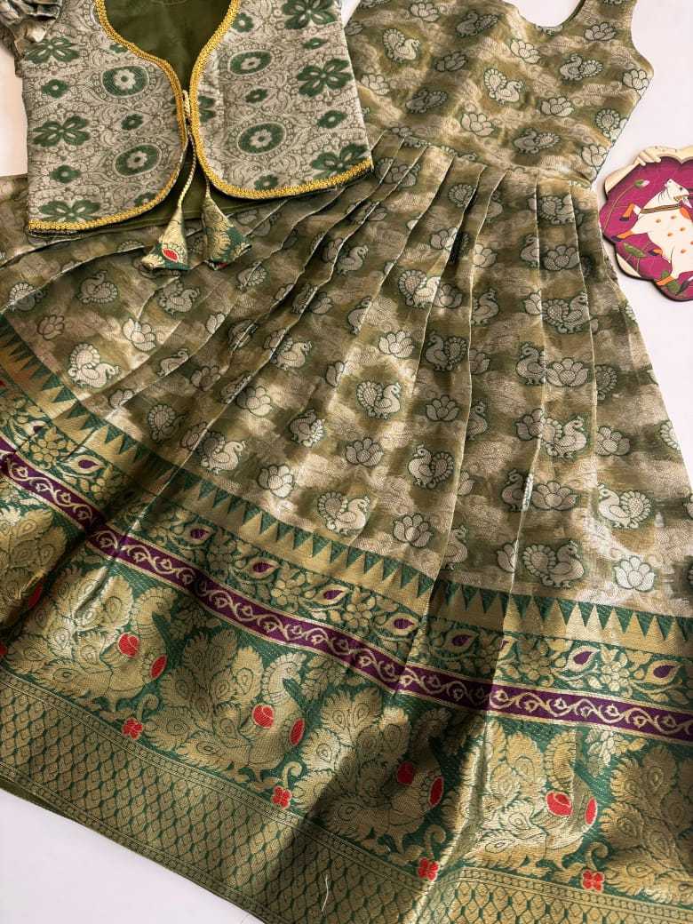 YNF Wholesale Kanjivaram Silk Kids Gown  | Surat Manufacturer