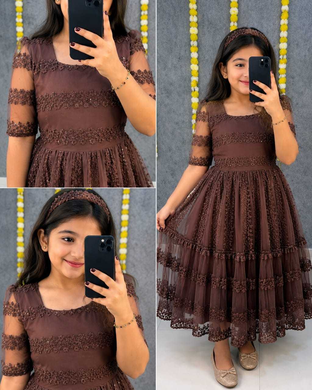 YNF Wholesale Net Embroidery Gowns  | Surat Manufacturer
