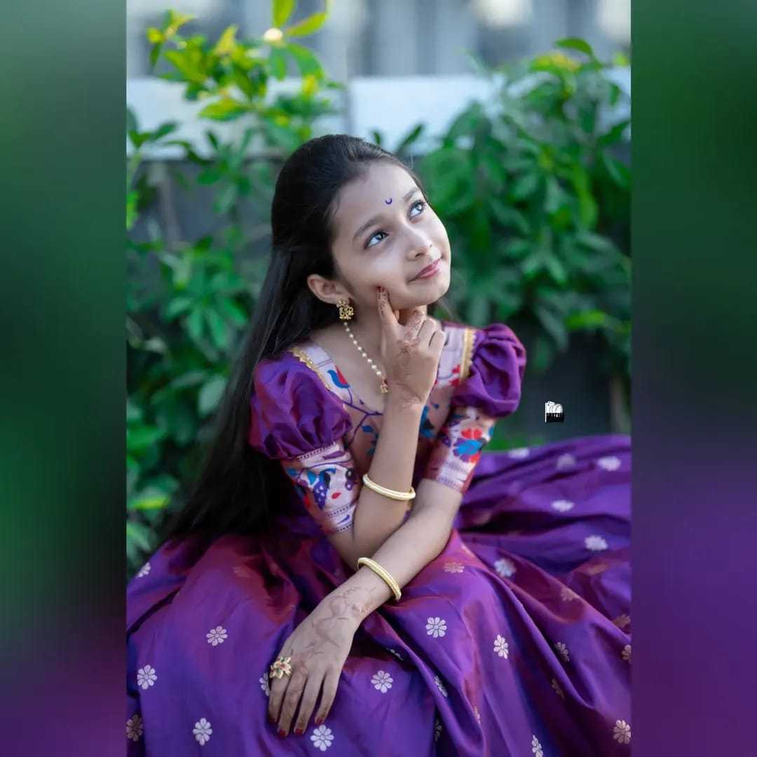 YNF Wholesale Paithani Silk Kids Gown  | Surat Manufacturer