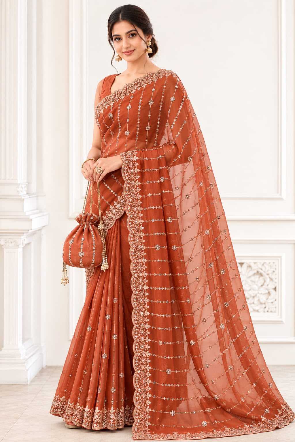 YNF Wholesale Dull Moss Designer Sarees | Surat Manufacturer